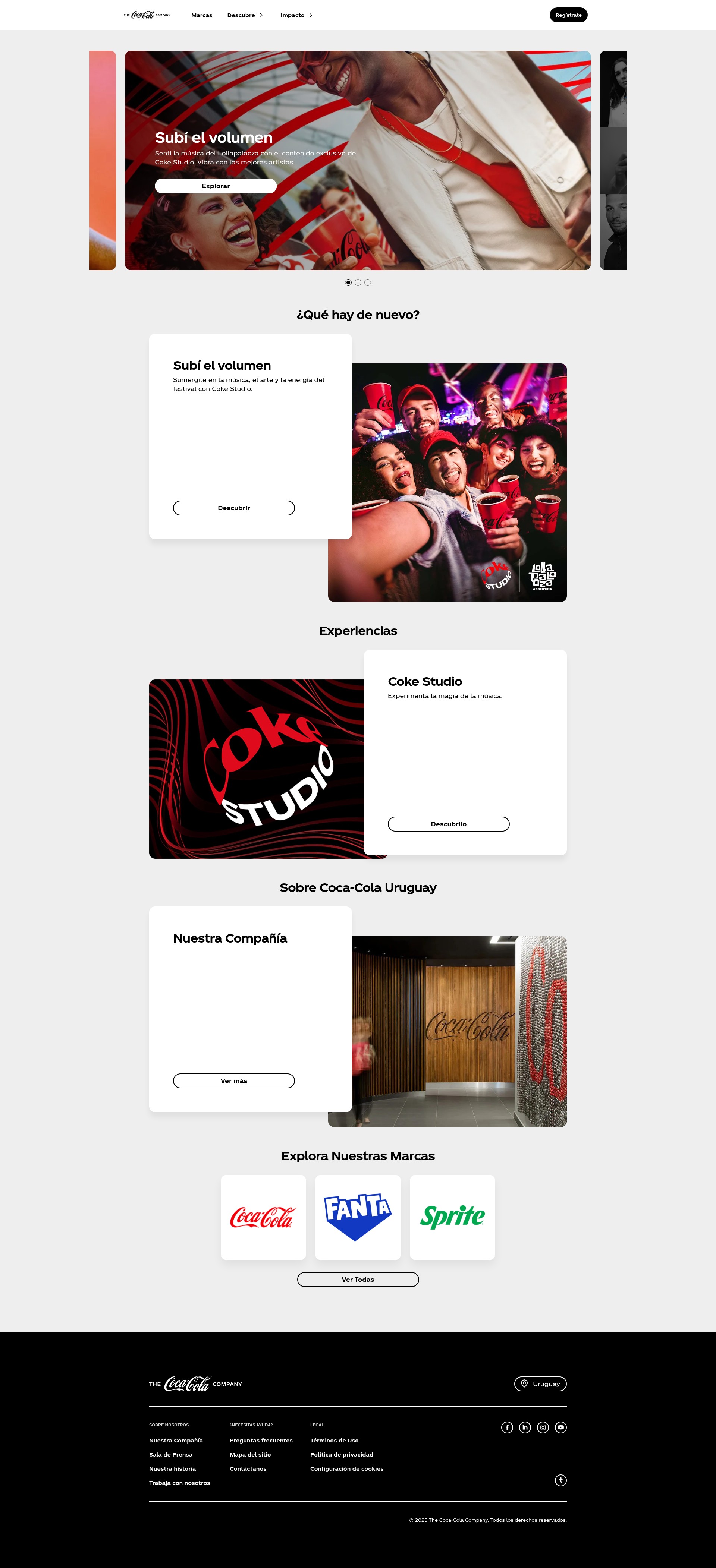 Screenshot of coca-coladeuruguay.com.uy