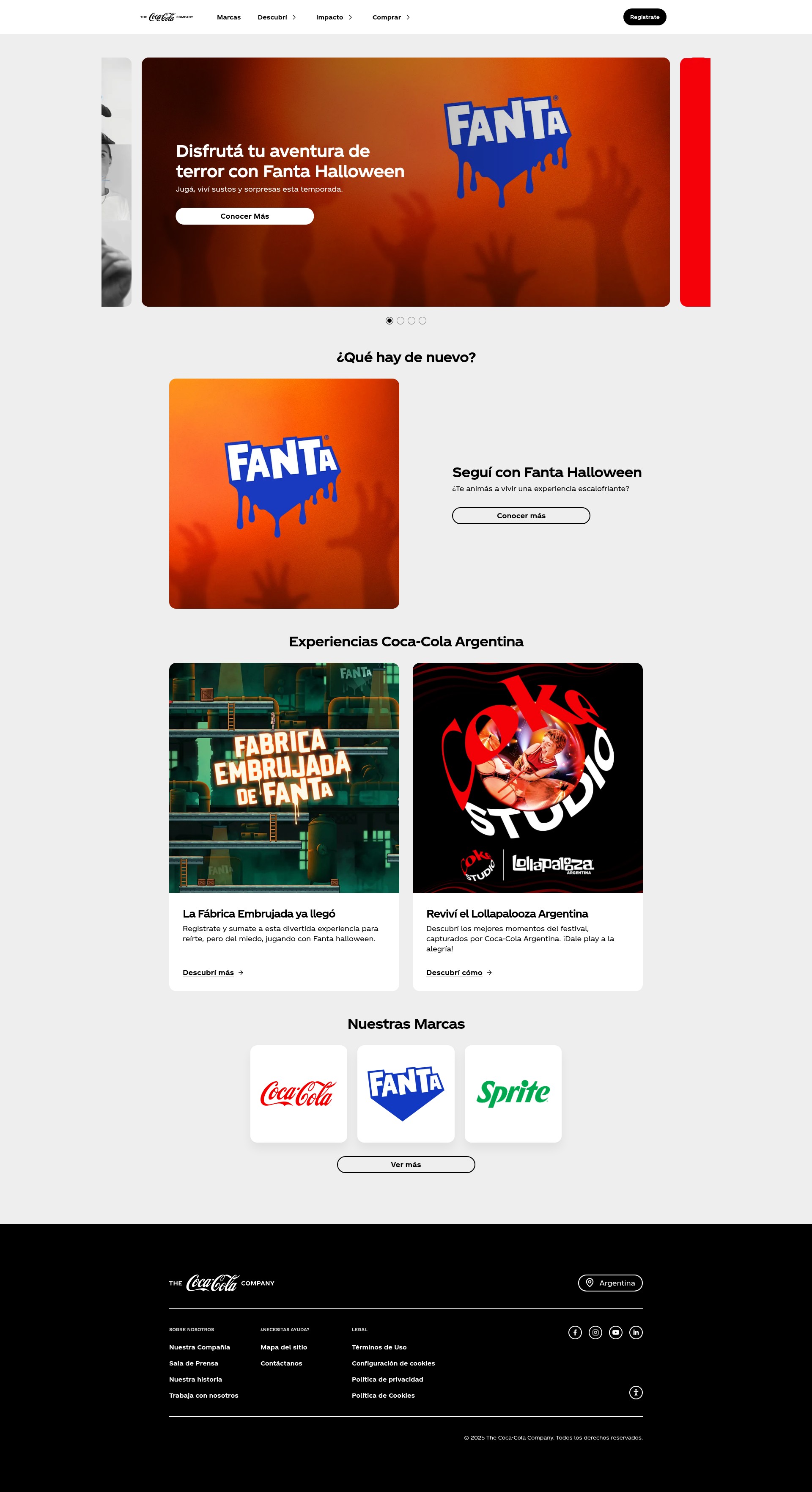 Screenshot of cocacoladeargentina.com.ar