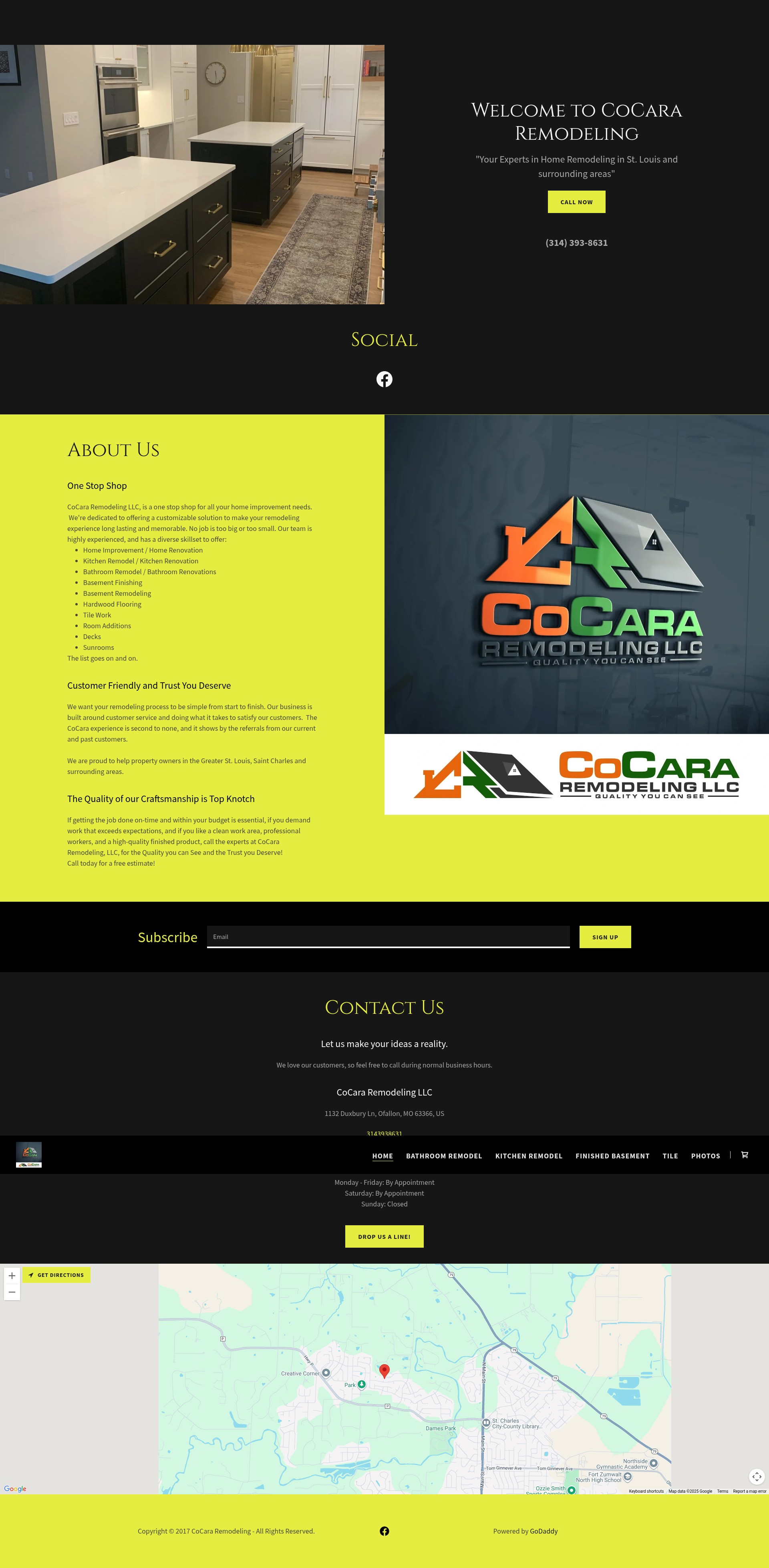 Screenshot of cocararemodelingllc.com