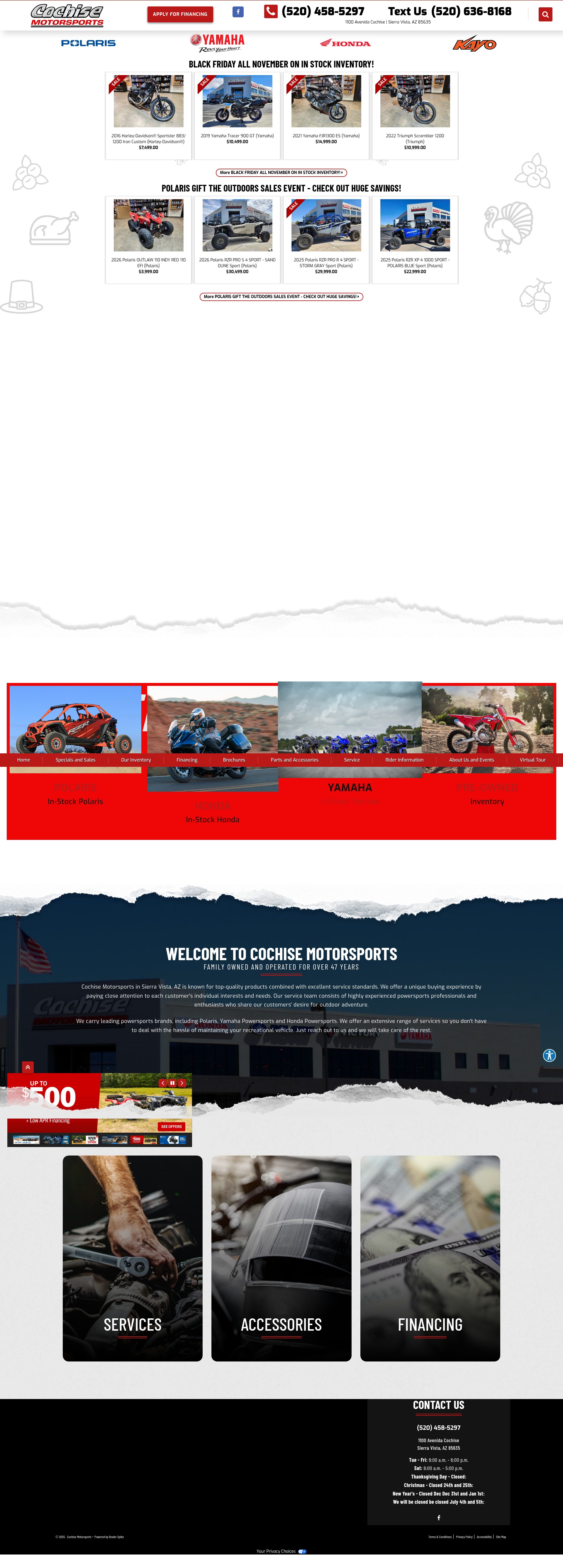 Screenshot of cochisemotorsports.com