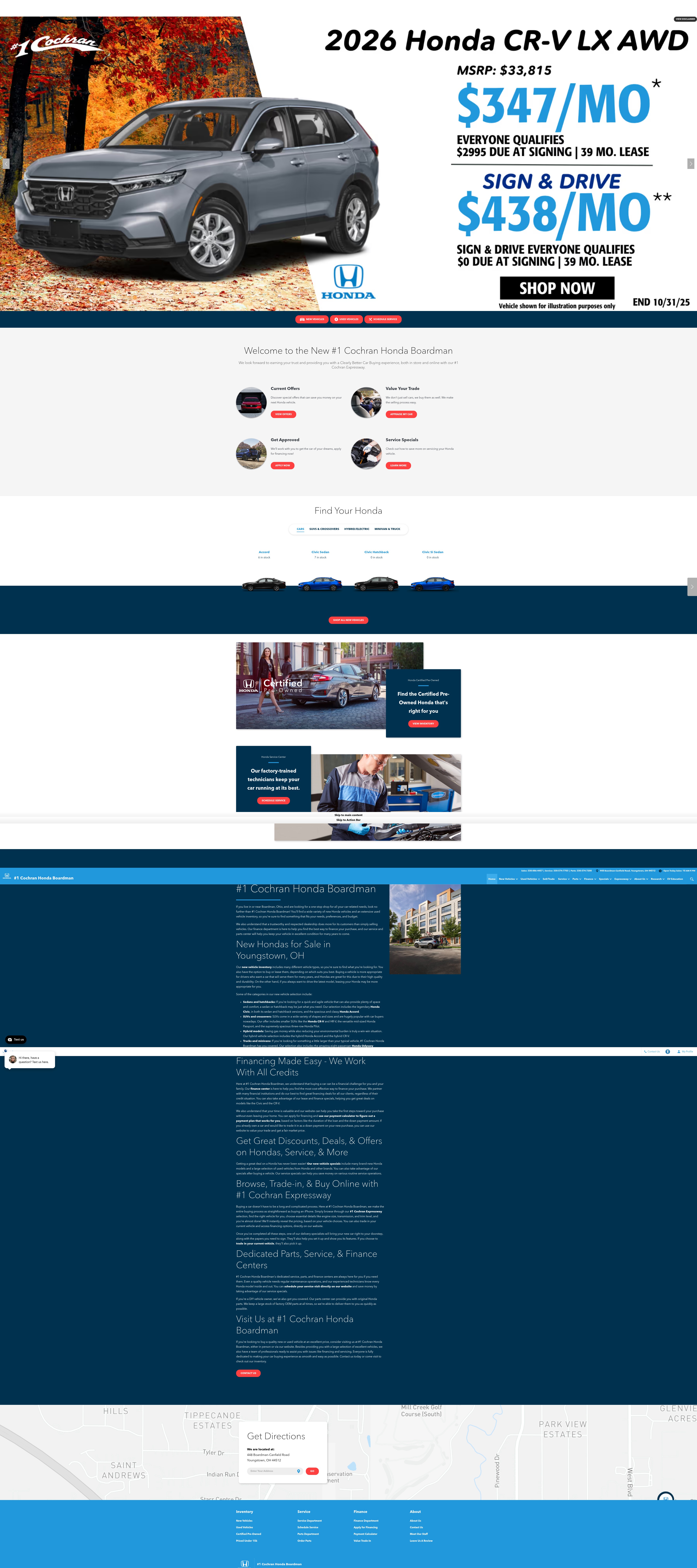 Screenshot of cochranhondaboardman.com