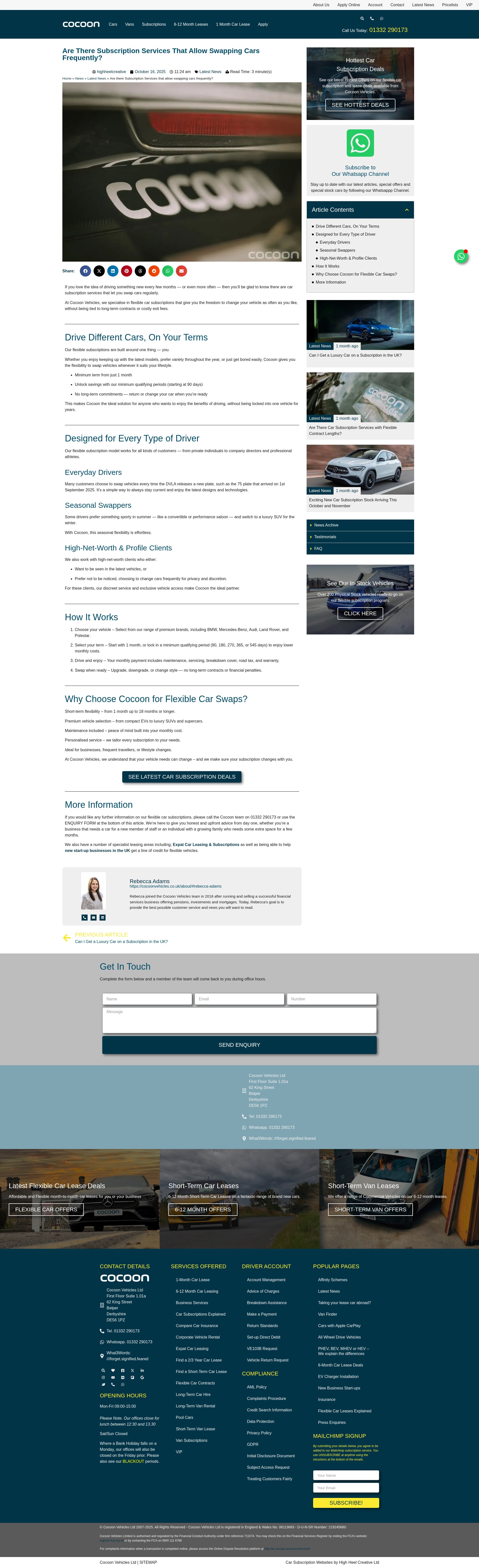 Screenshot of cocoonvehicles.co.uk