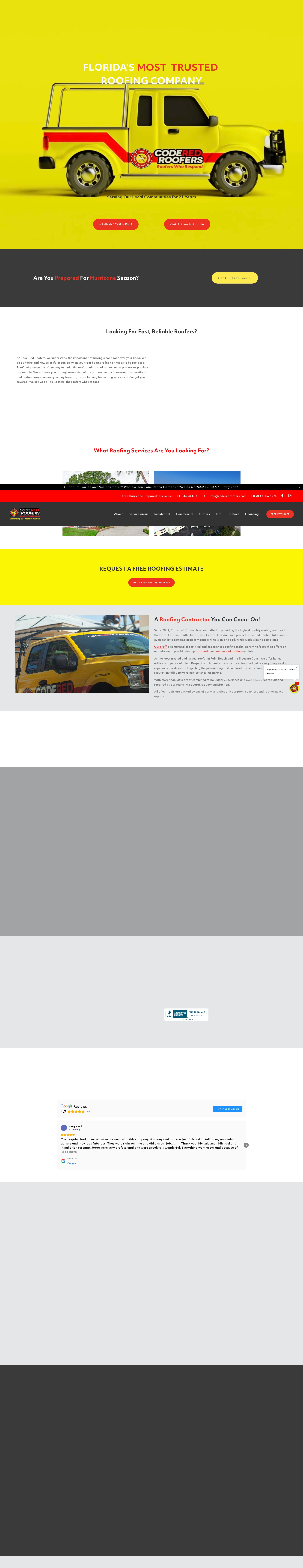 Screenshot of coderedroofers.com
