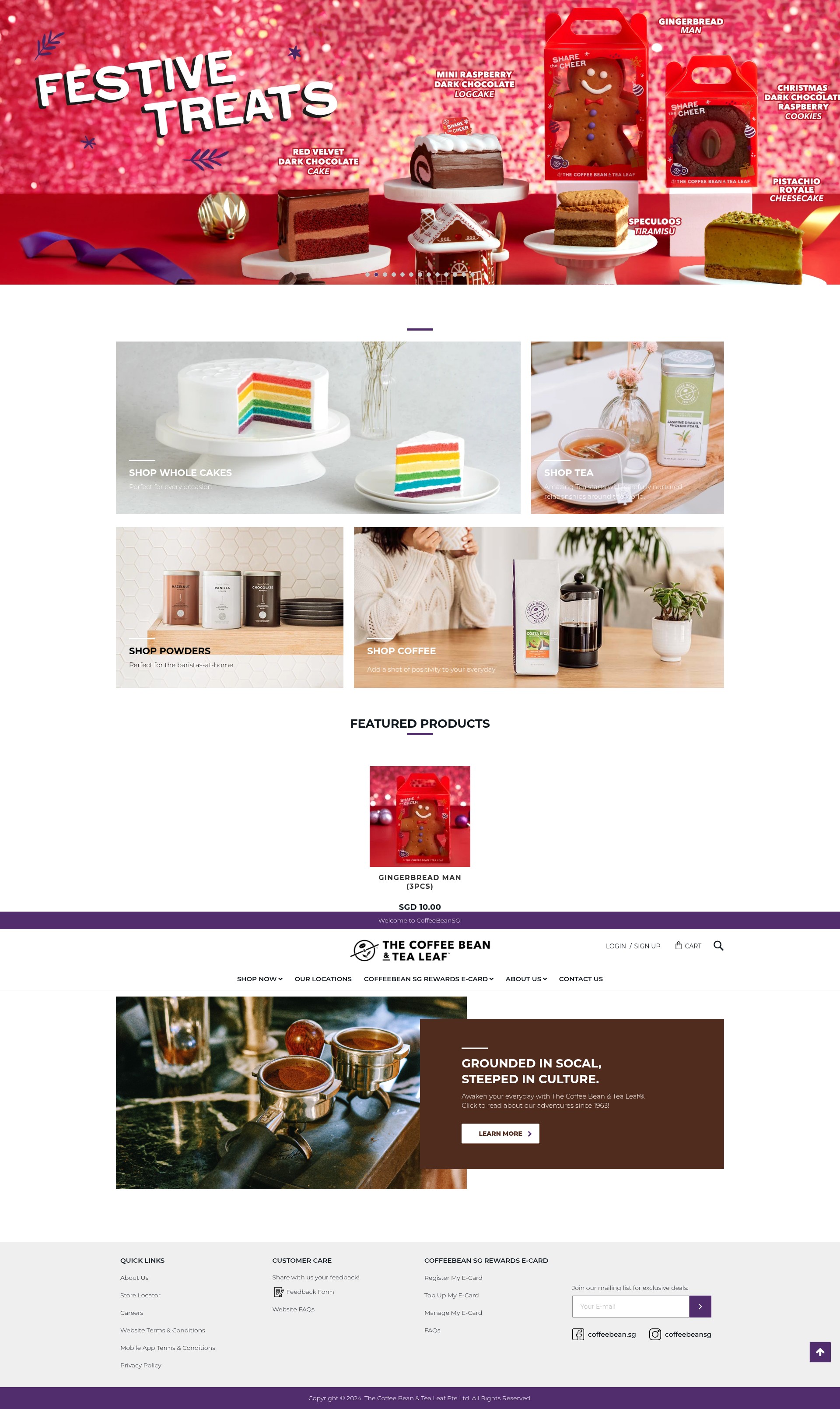 Screenshot of coffeebean.com.sg