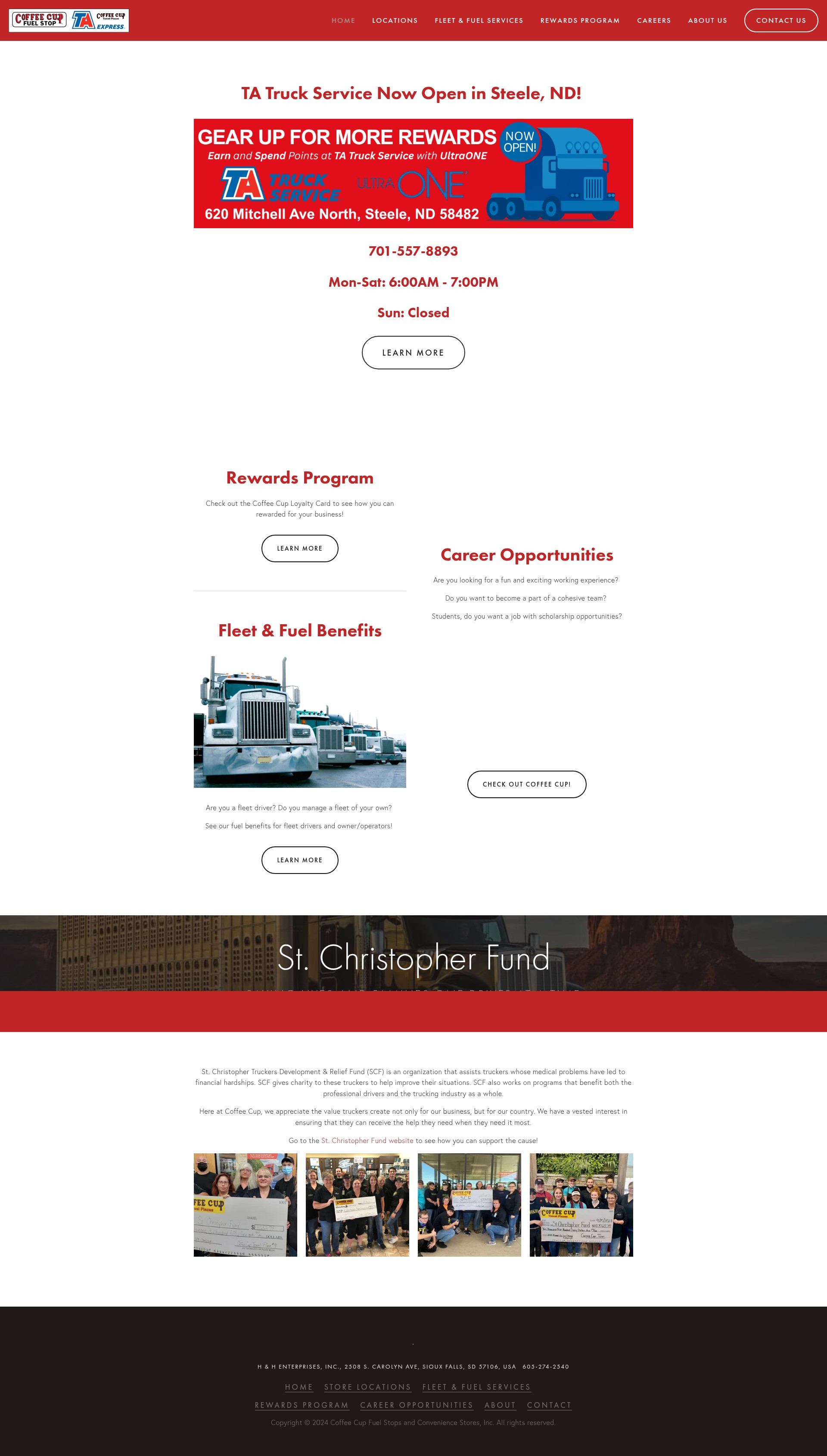 Screenshot of coffeecupfuelstops.com