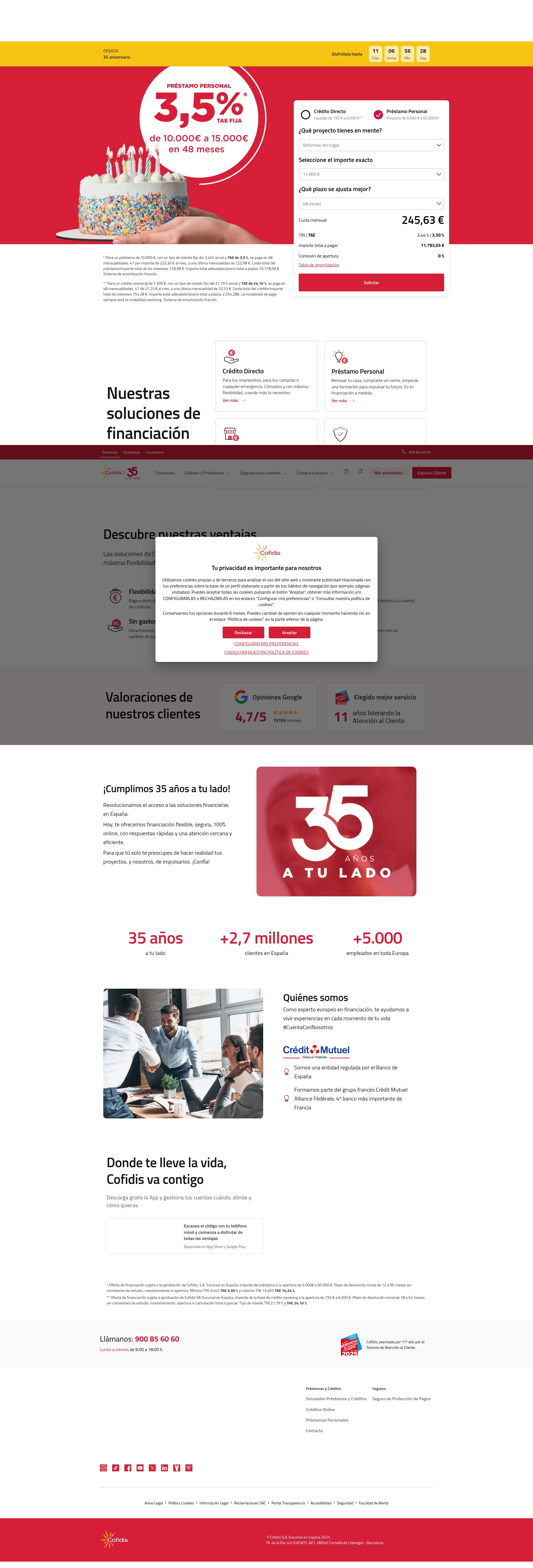 Screenshot of cofidis.es