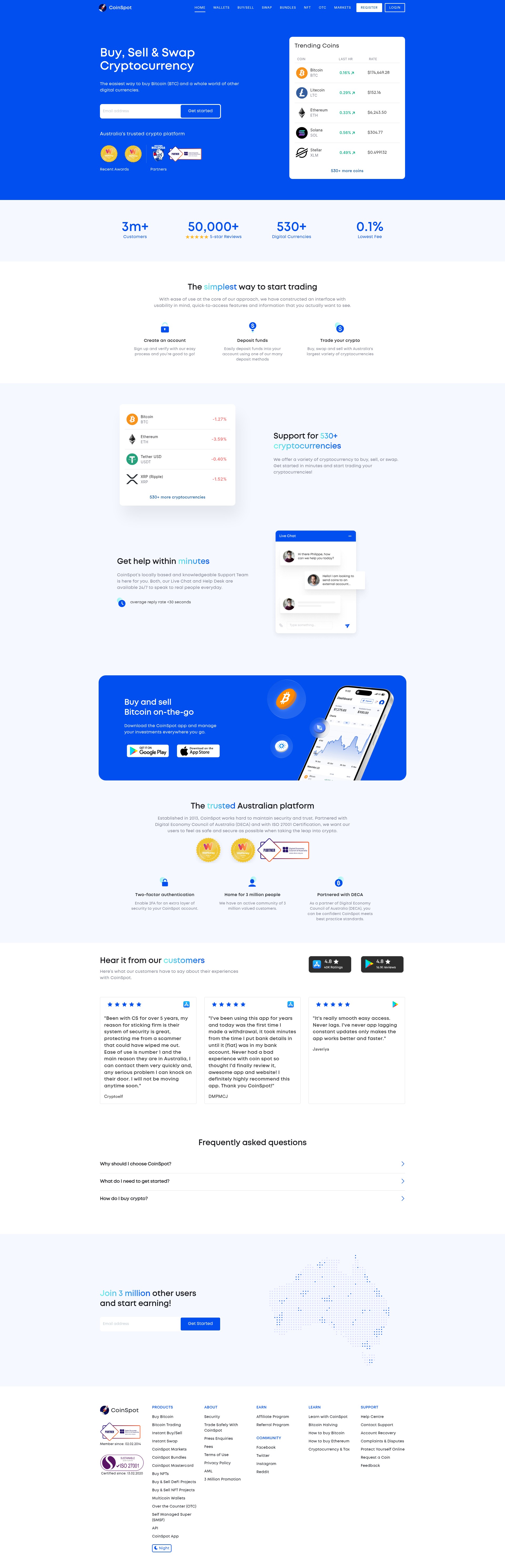Screenshot of coinspot.com.au