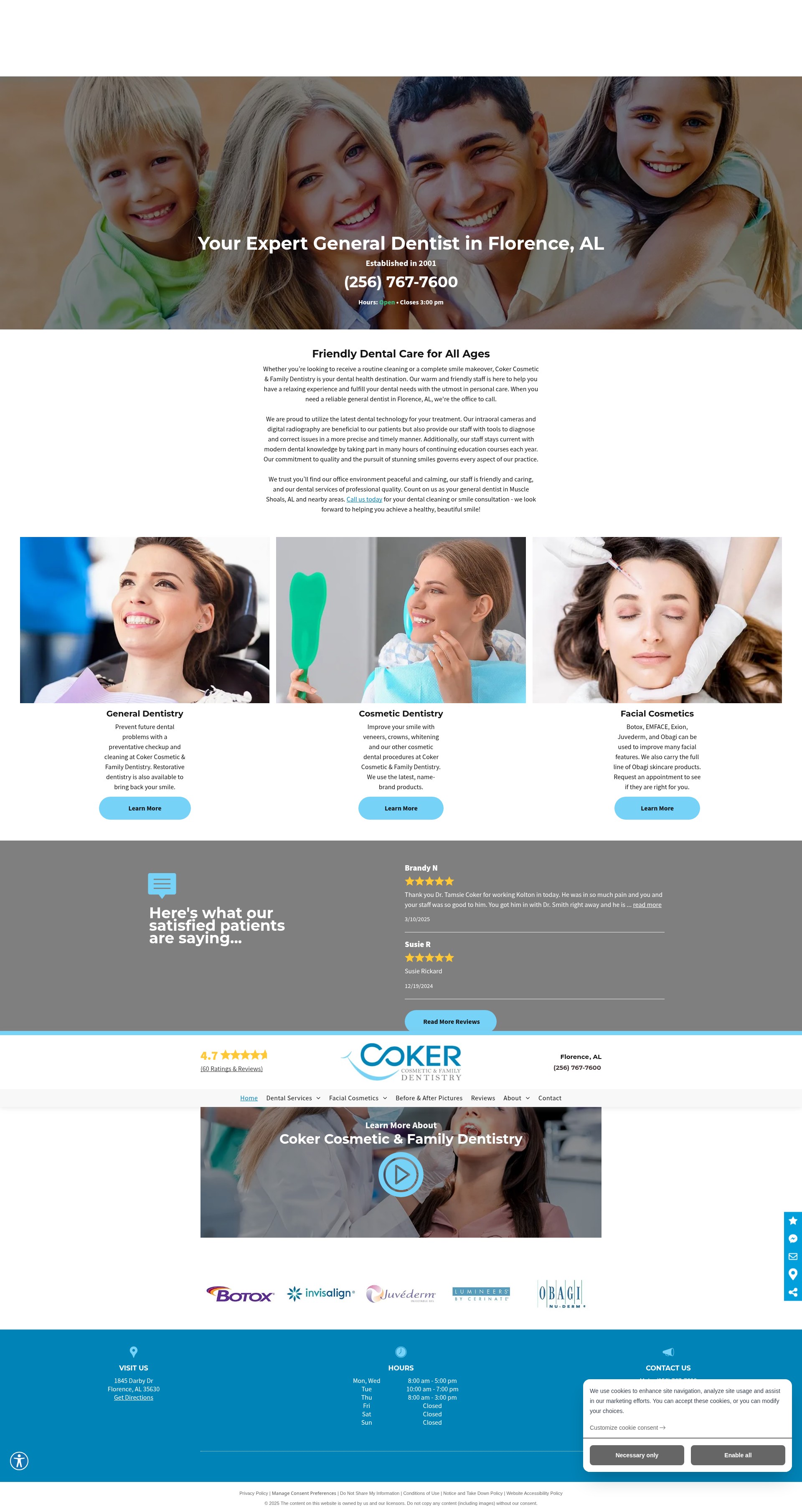 Screenshot of cokerfamilydentistry.com
