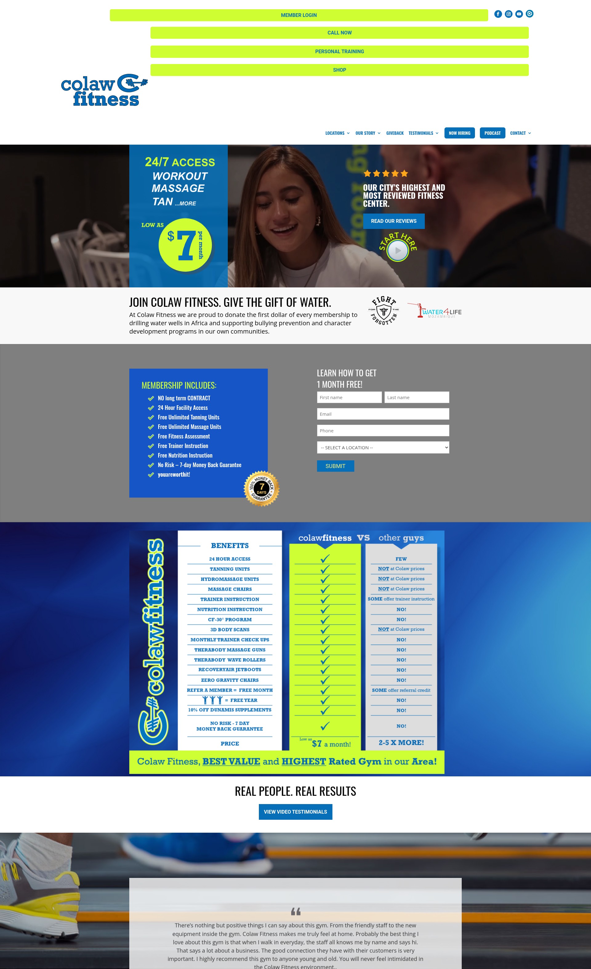Screenshot of colawfitness.com