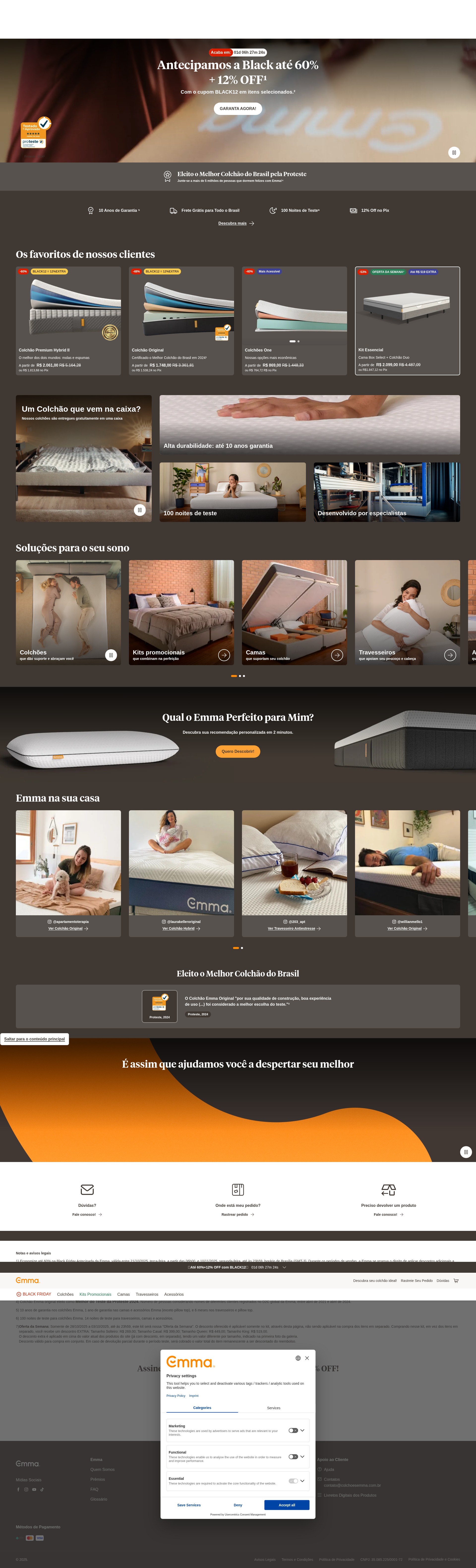 Screenshot of colchoesemma.com.br
