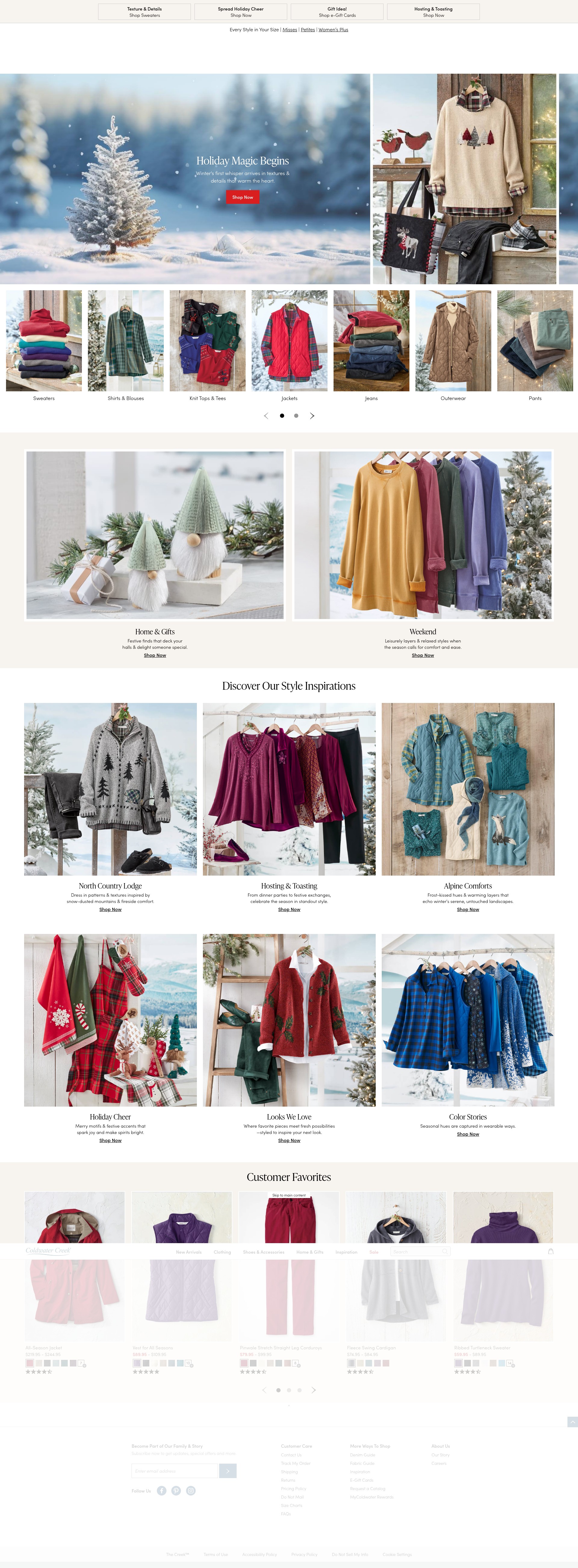 Screenshot of coldwatercreek.com