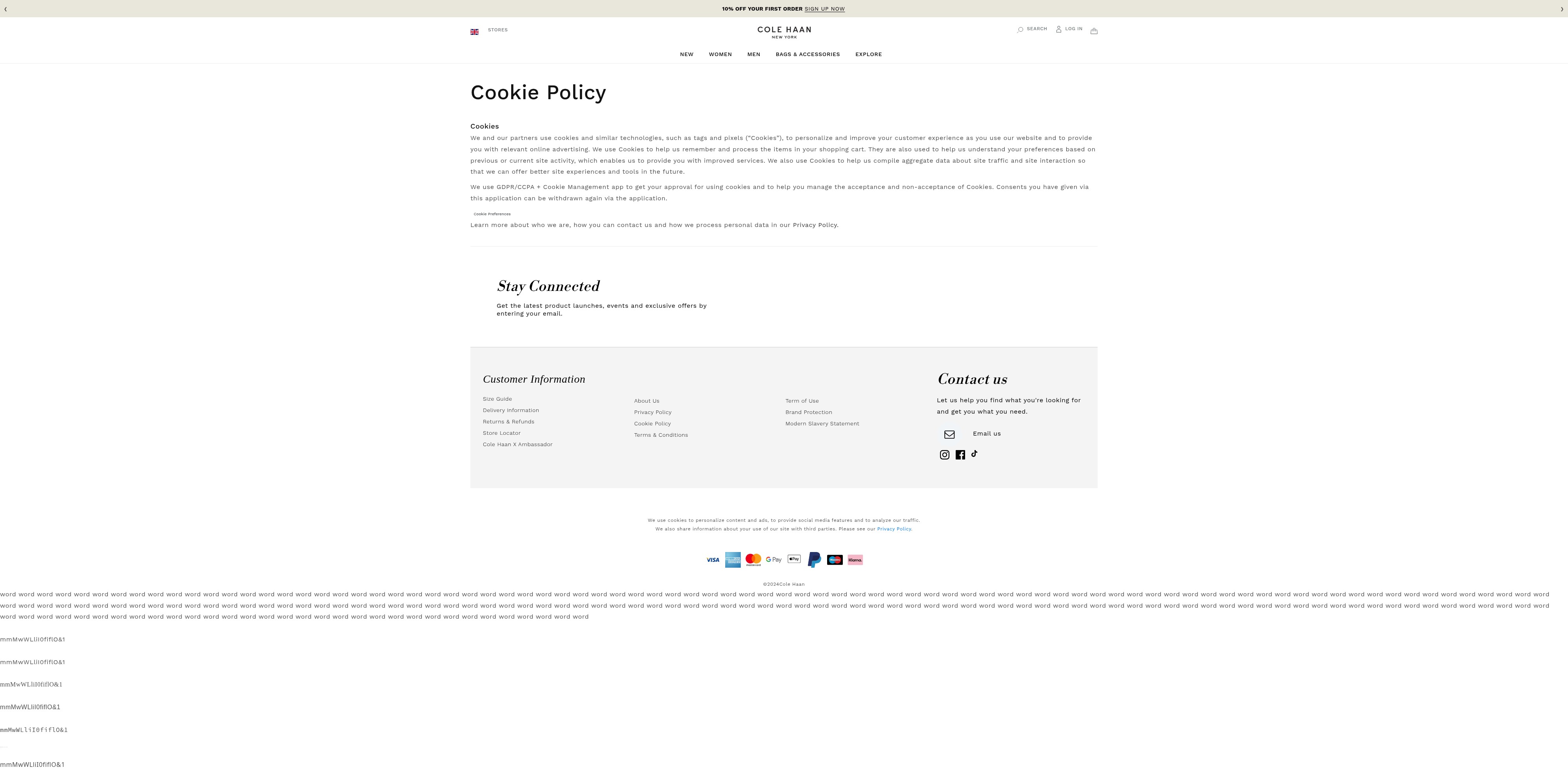 Screenshot of colehaan.co.uk