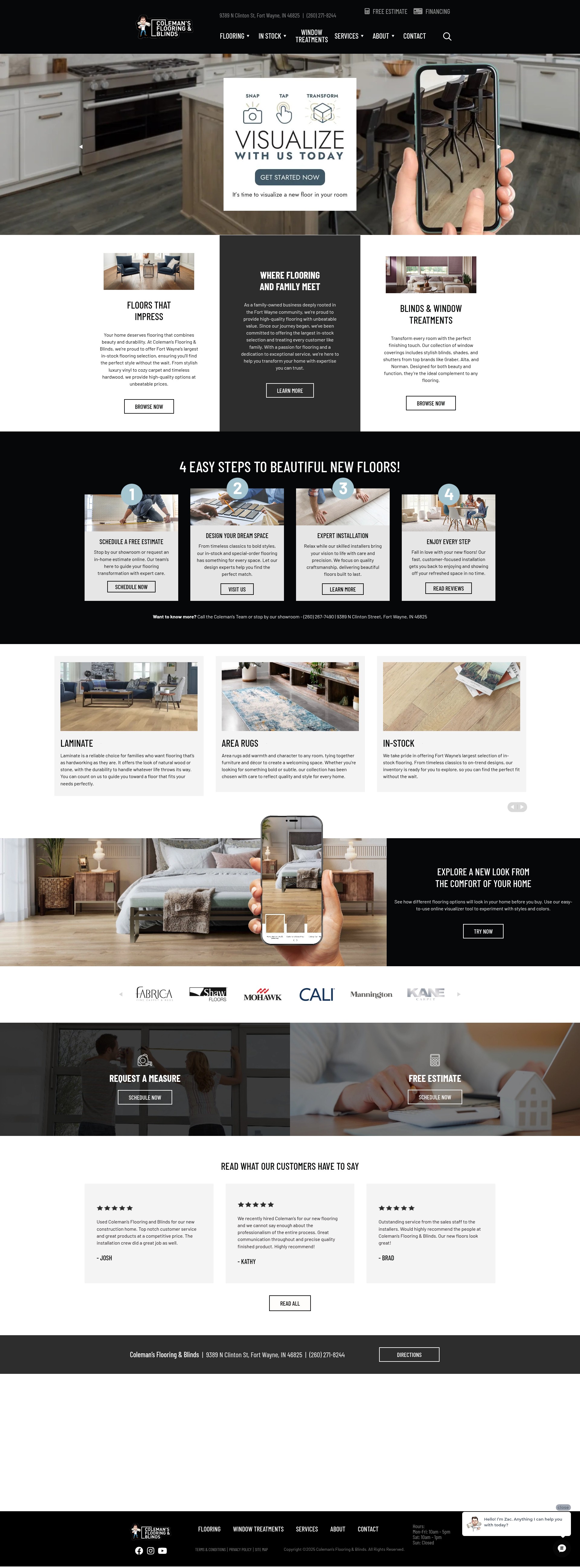 Screenshot of colemansflooring.com