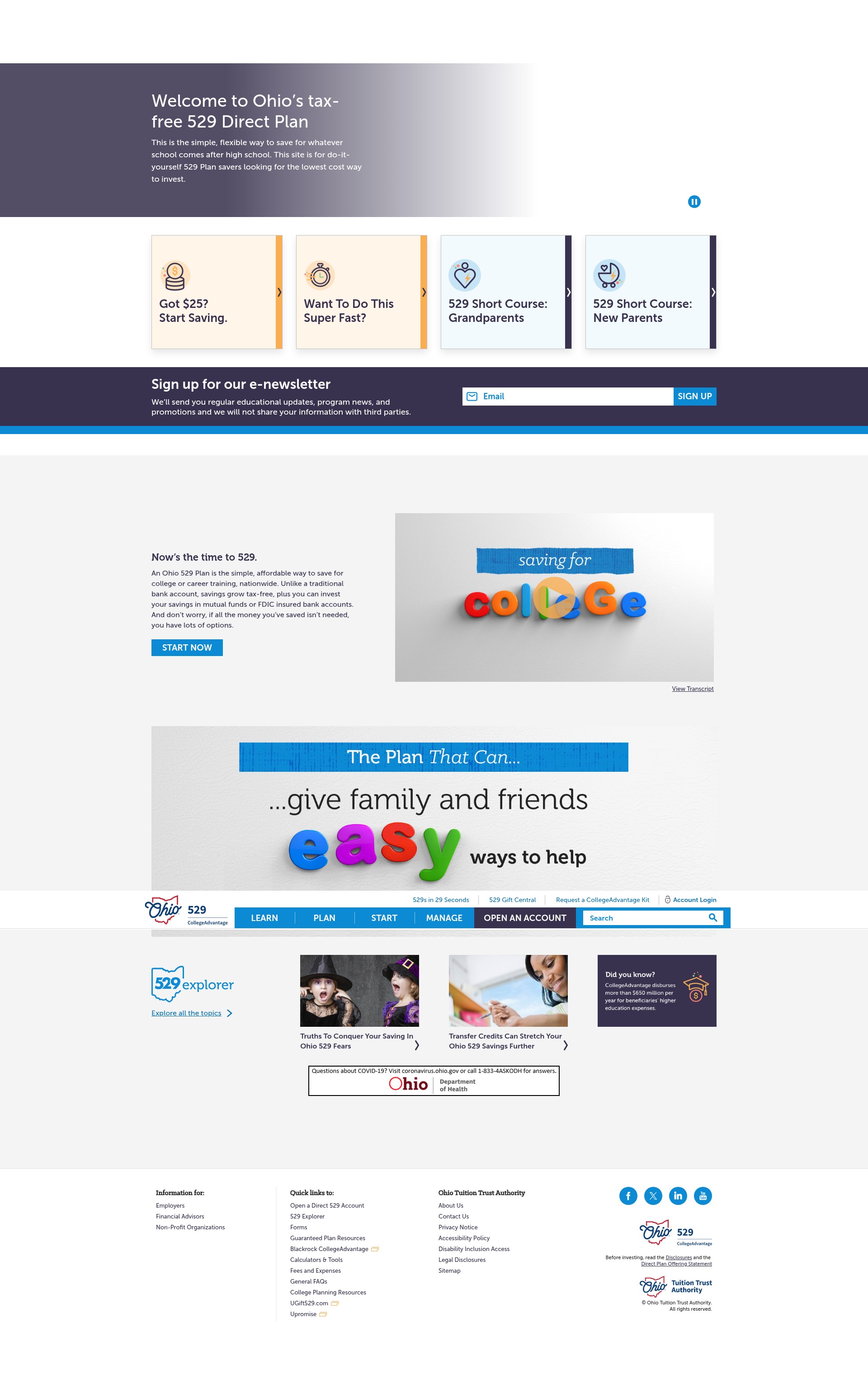 Screenshot of collegeadvantage.com