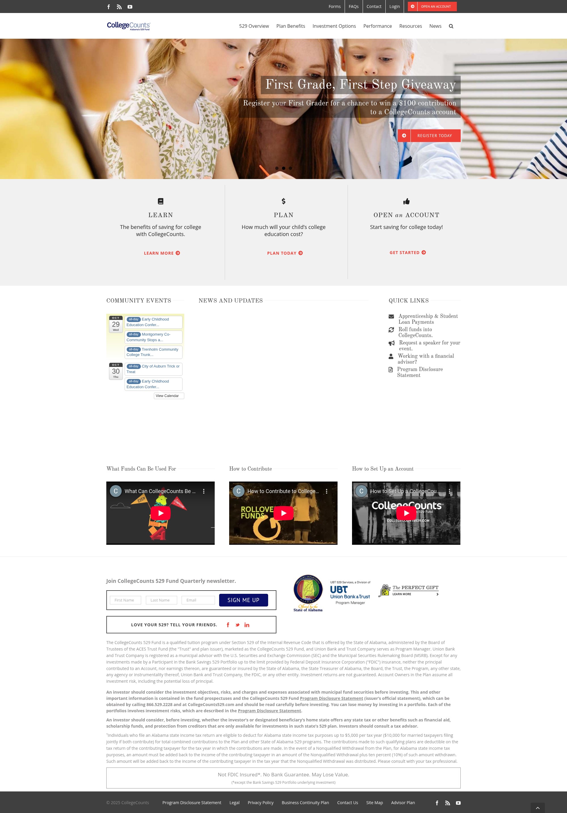Screenshot of collegecounts529.com