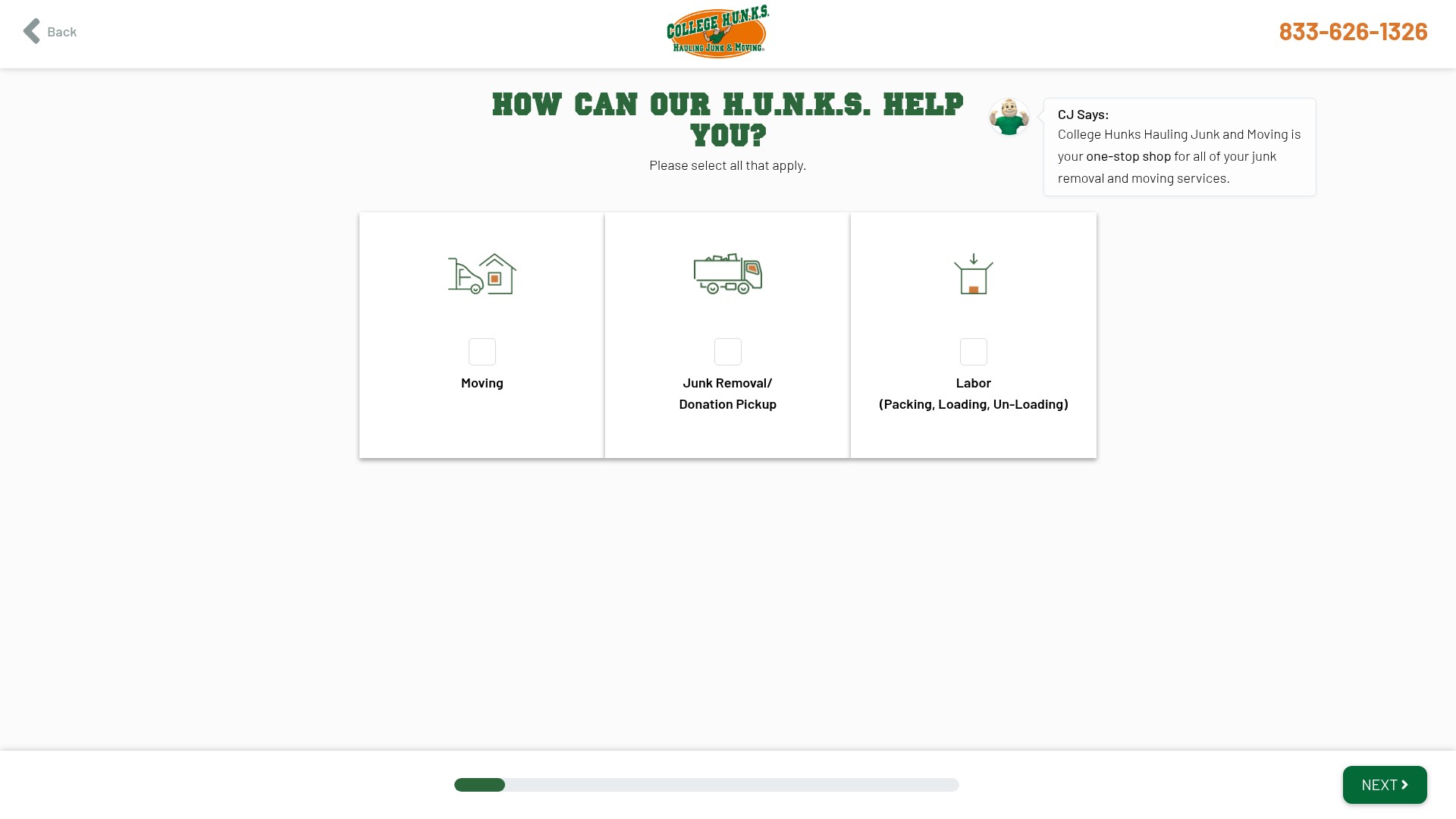 Screenshot of collegehunkshaulingjunk.com