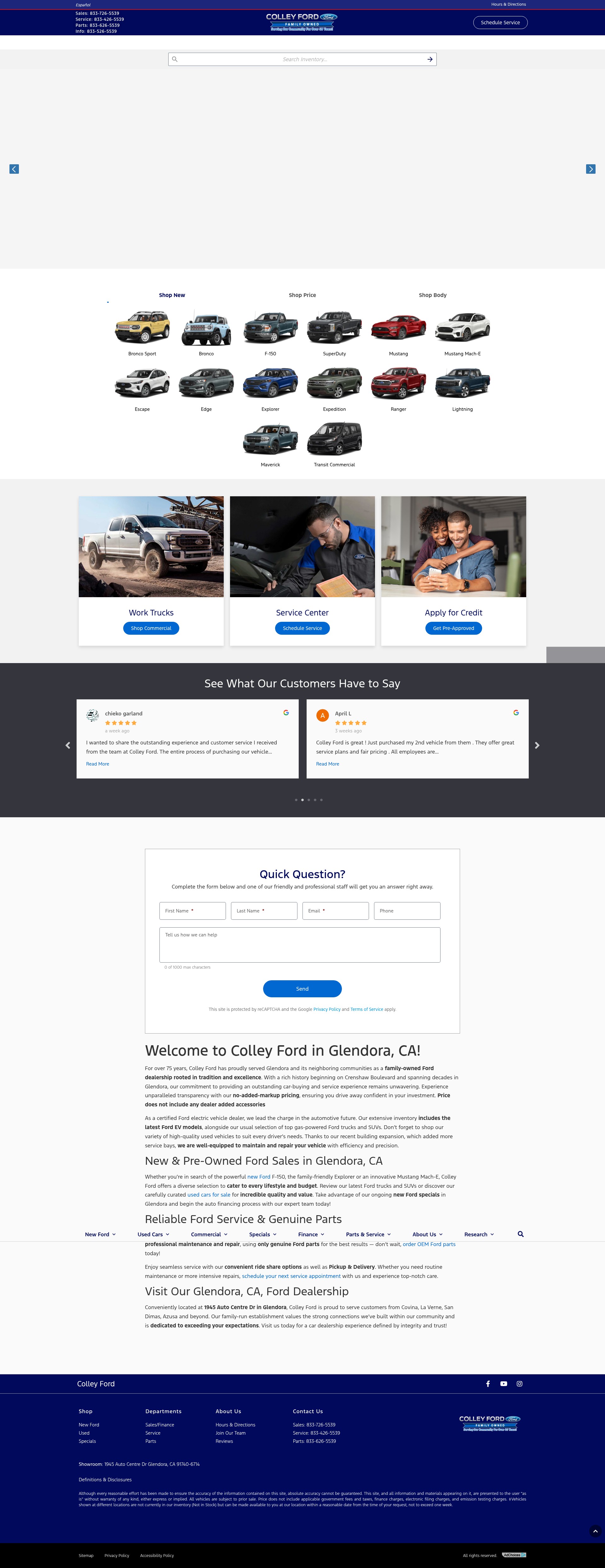Screenshot of colleyford.com