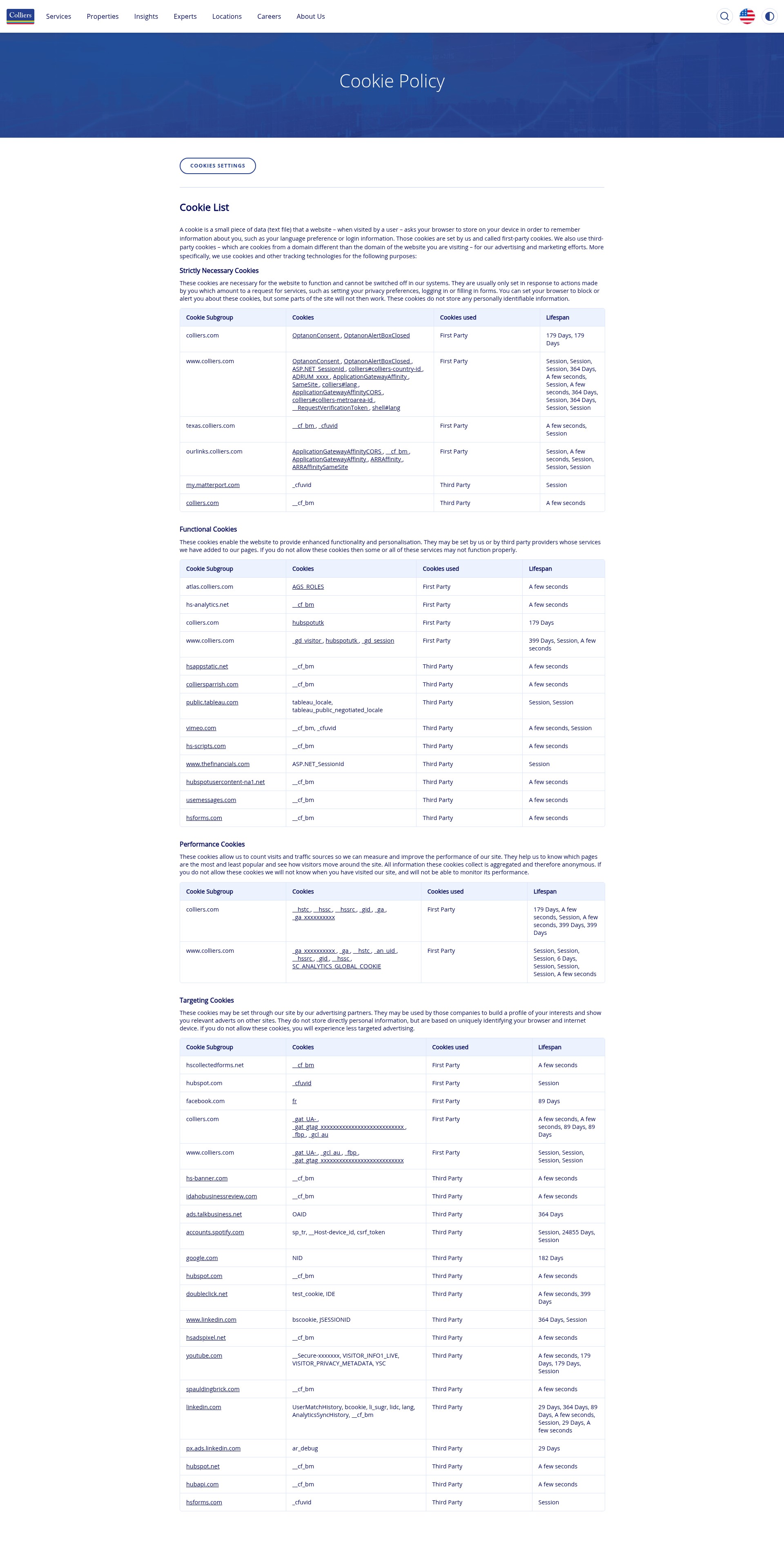 Screenshot of colliers.com