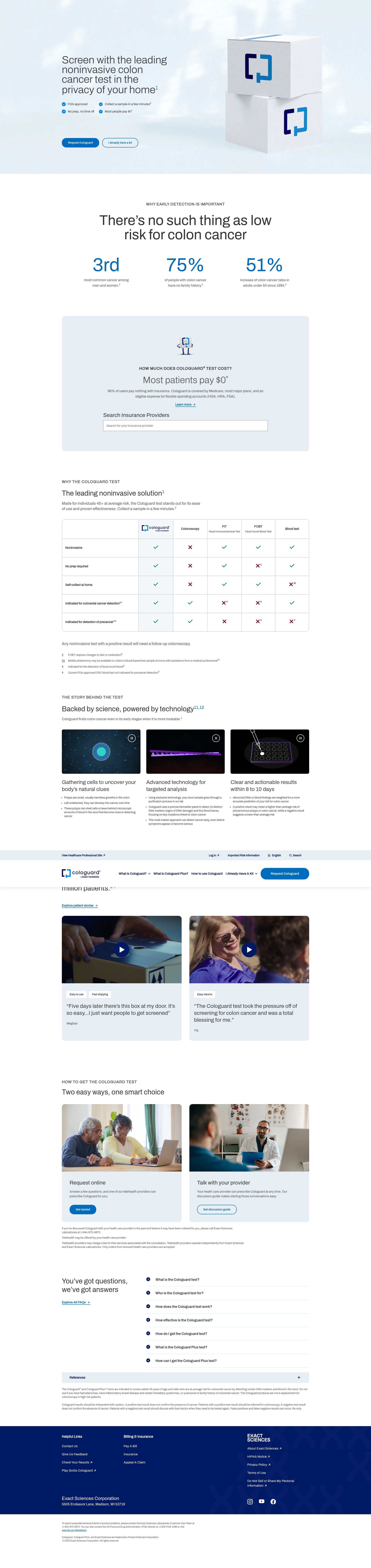 Screenshot of cologuardtest.com