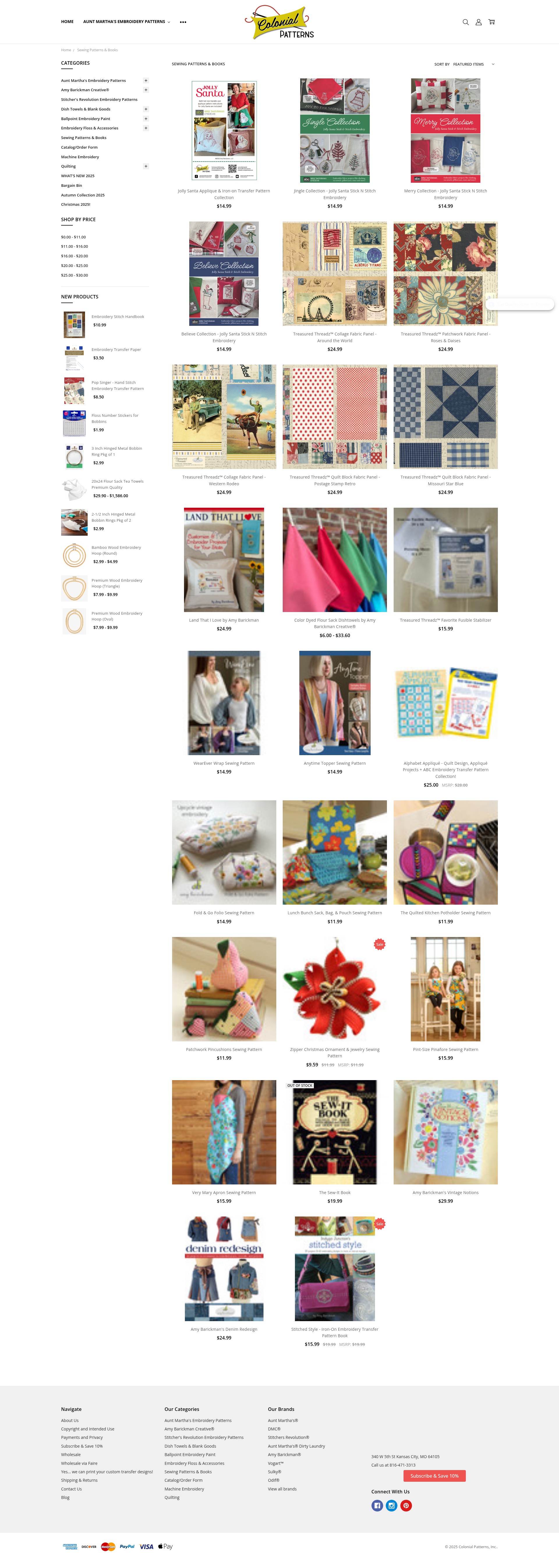 Screenshot of colonialpatterns.com