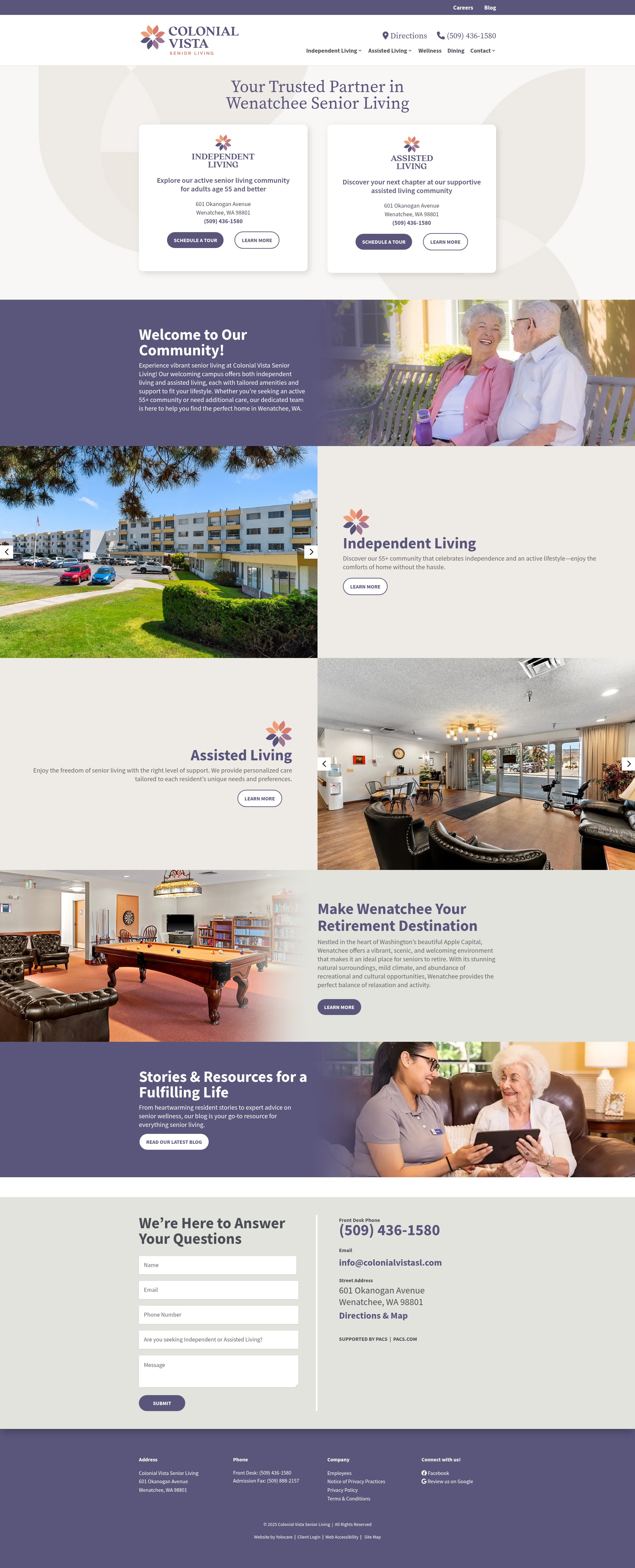 Screenshot of colonialvistasl.com