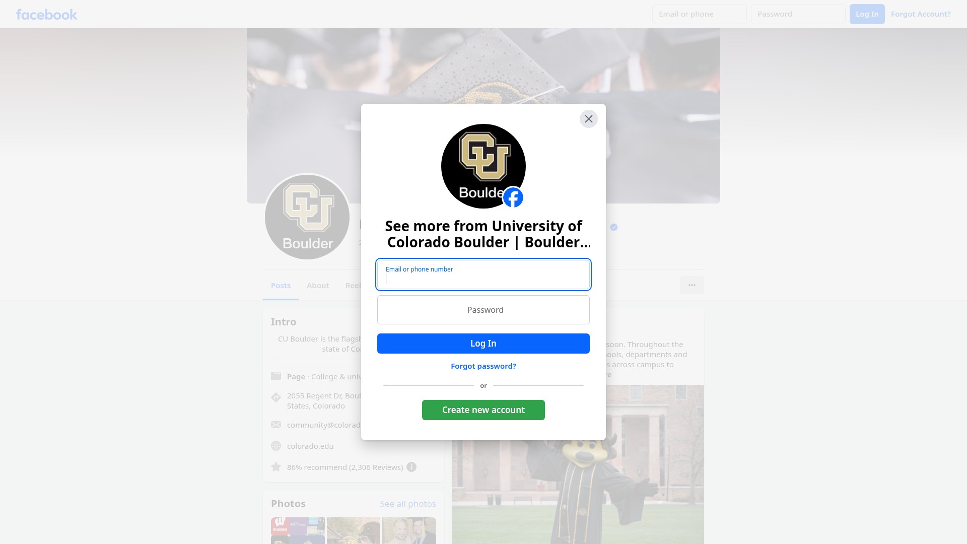 Screenshot of colorado.edu