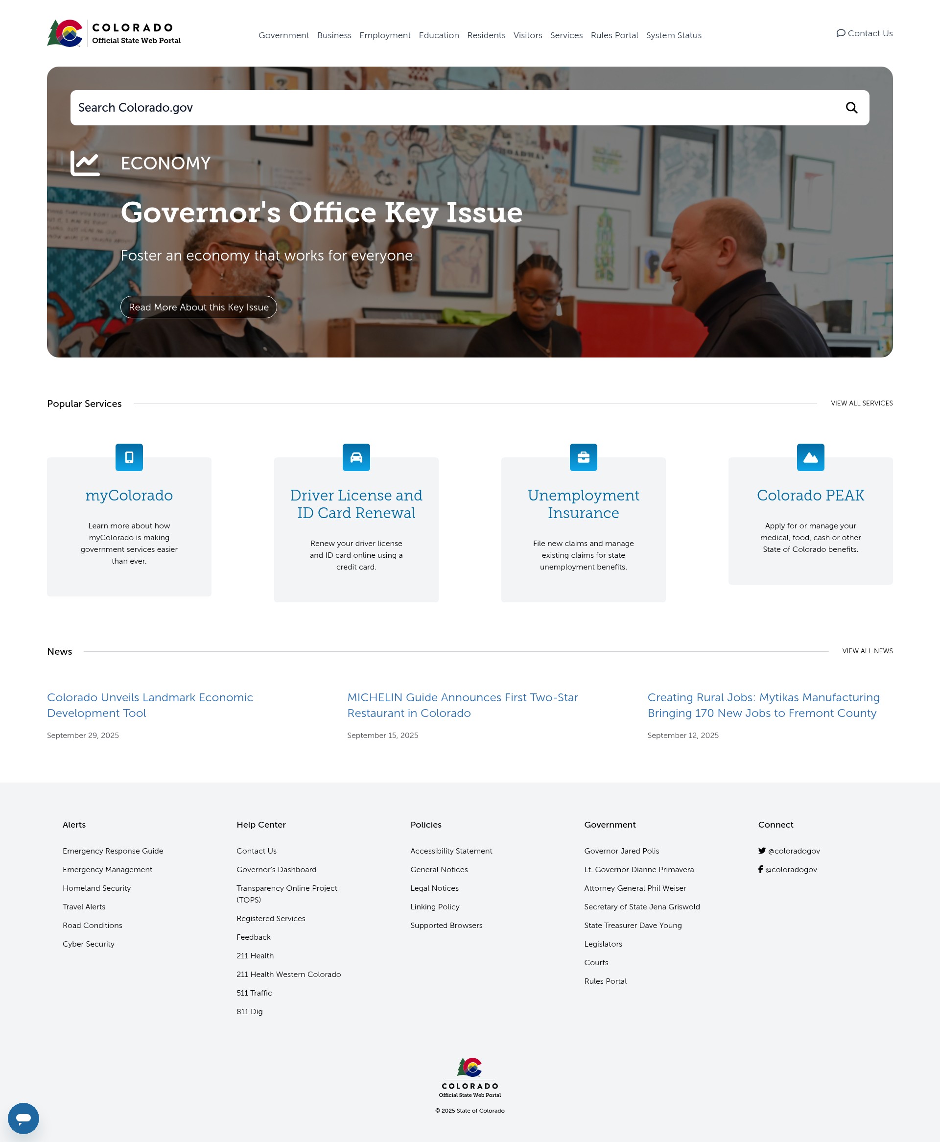 Screenshot of colorado.gov