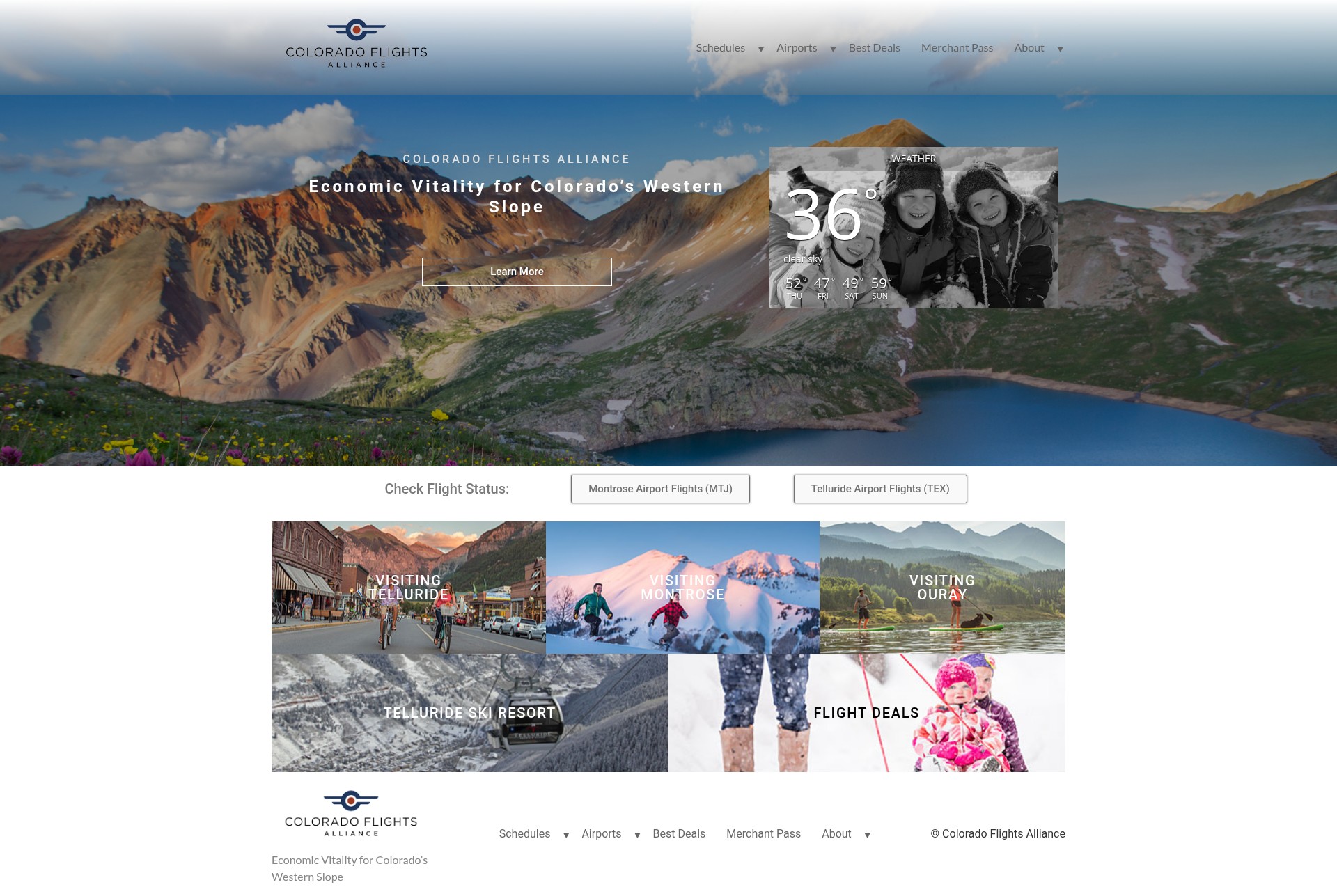 Screenshot of coloradoflights.org