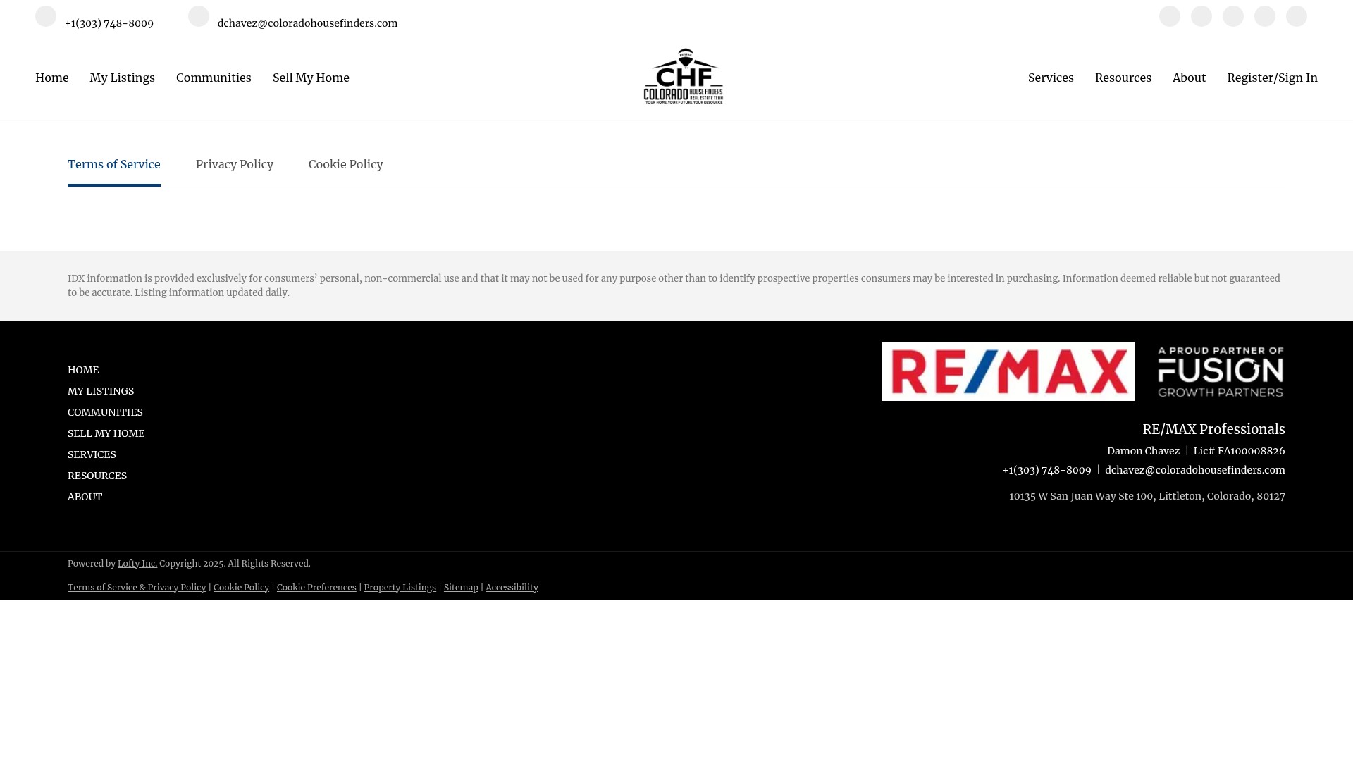 Screenshot of coloradohousefinder.com