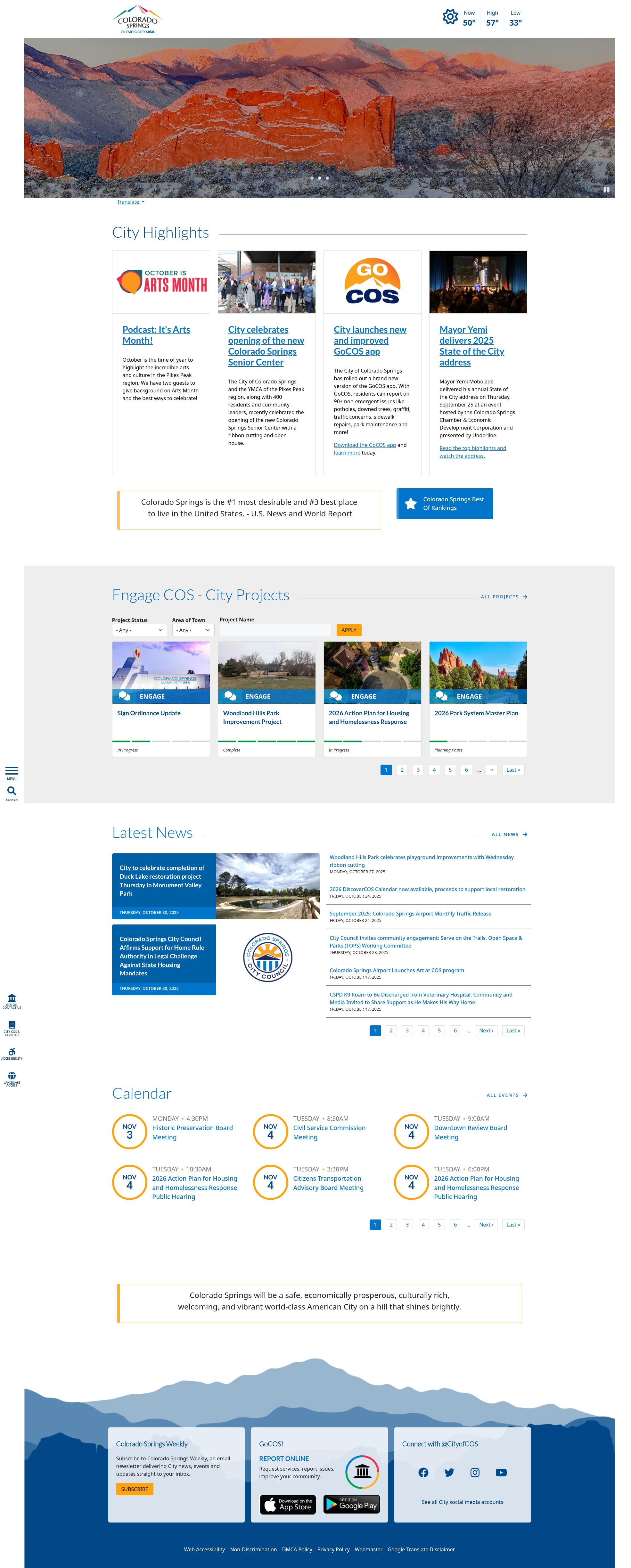Screenshot of coloradosprings.gov