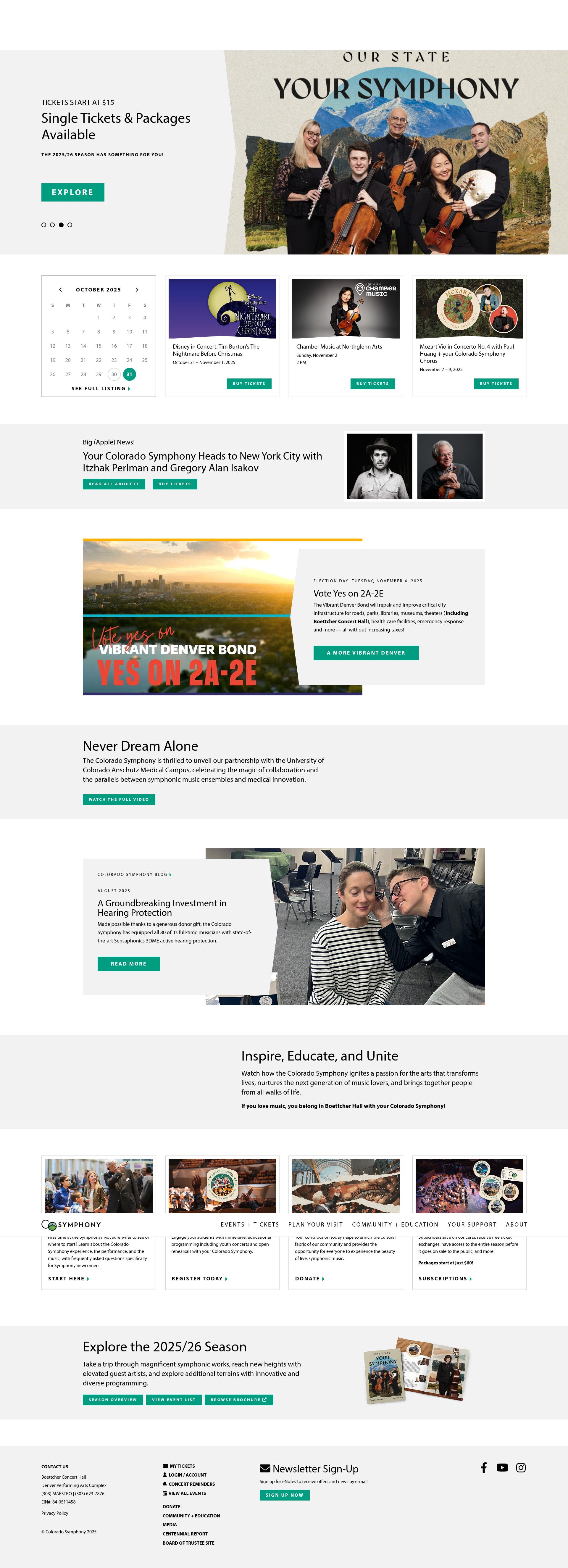 Screenshot of coloradosymphony.org