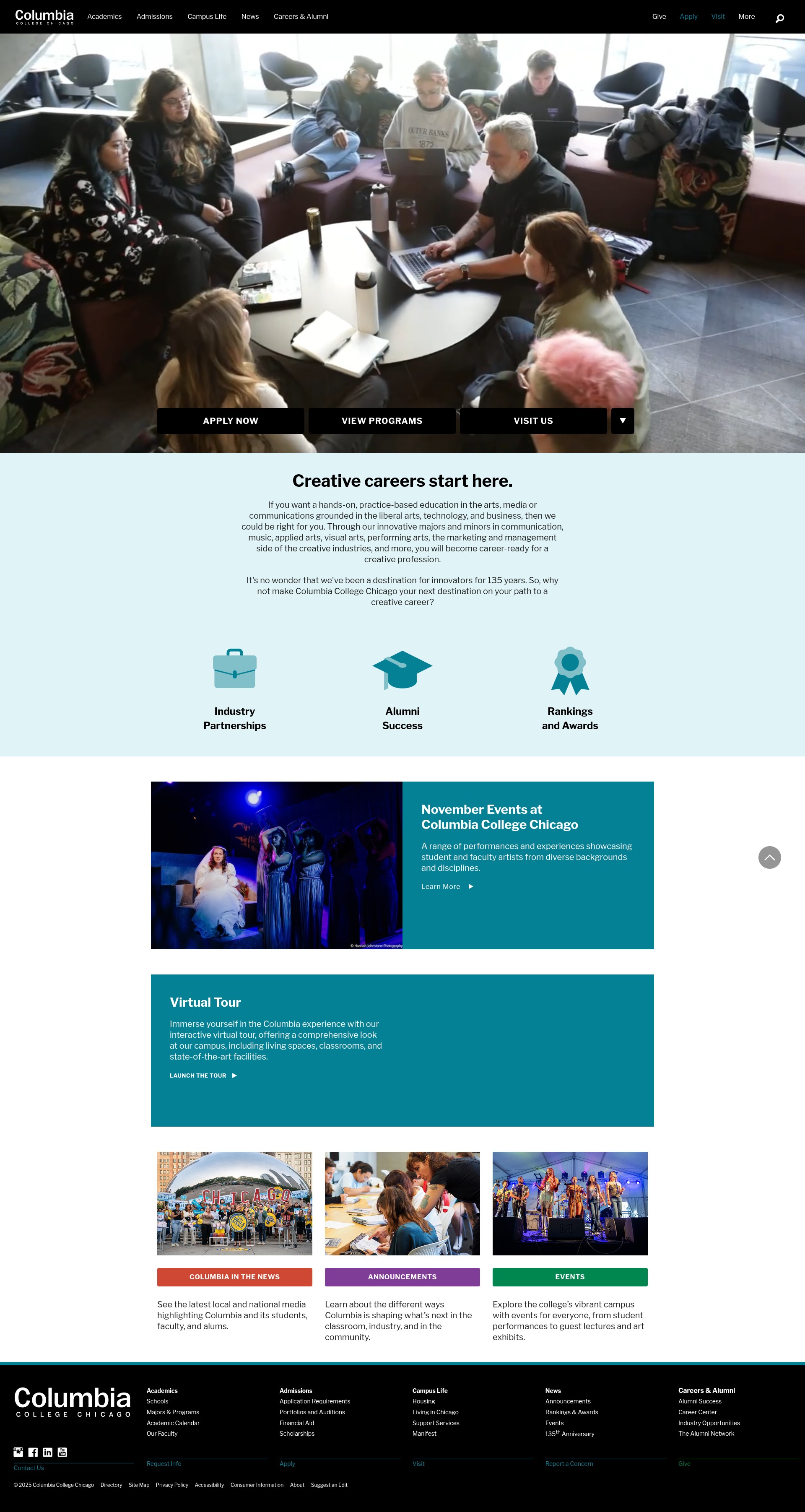 Screenshot of colum.edu