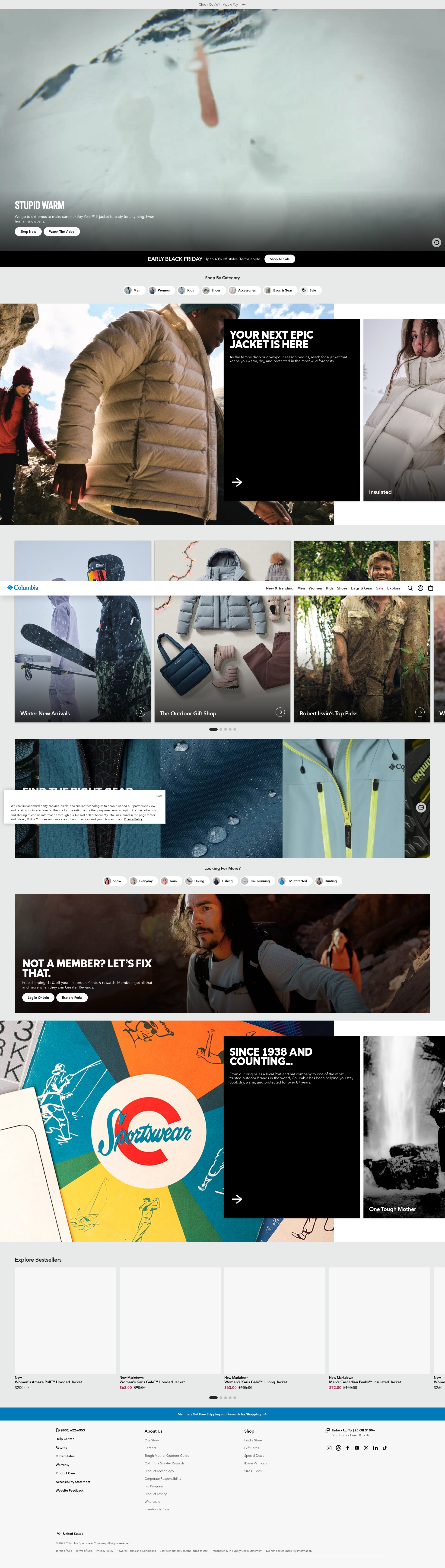 Screenshot of columbia.com
