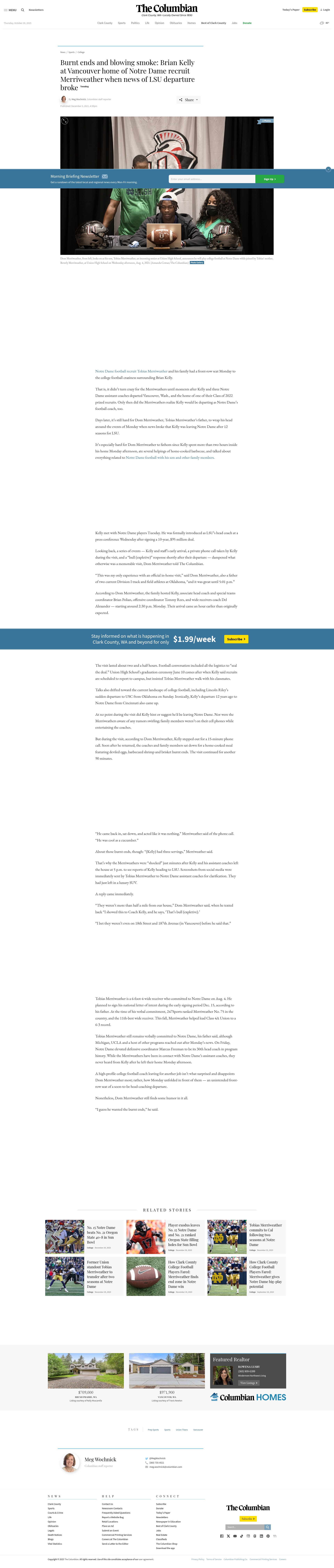 Screenshot of columbian.com