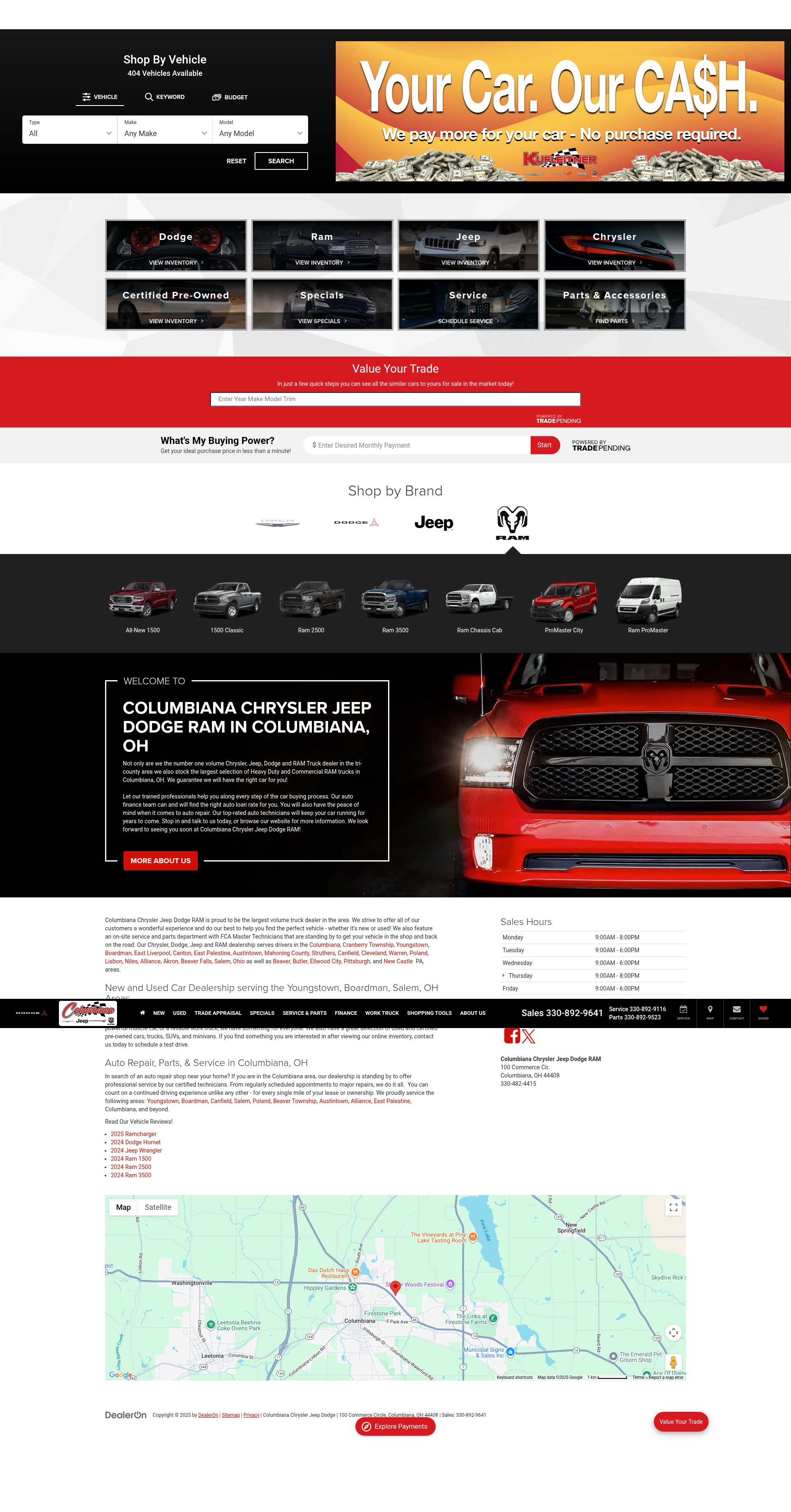 Screenshot of columbianachryslerjeepdodge.net
