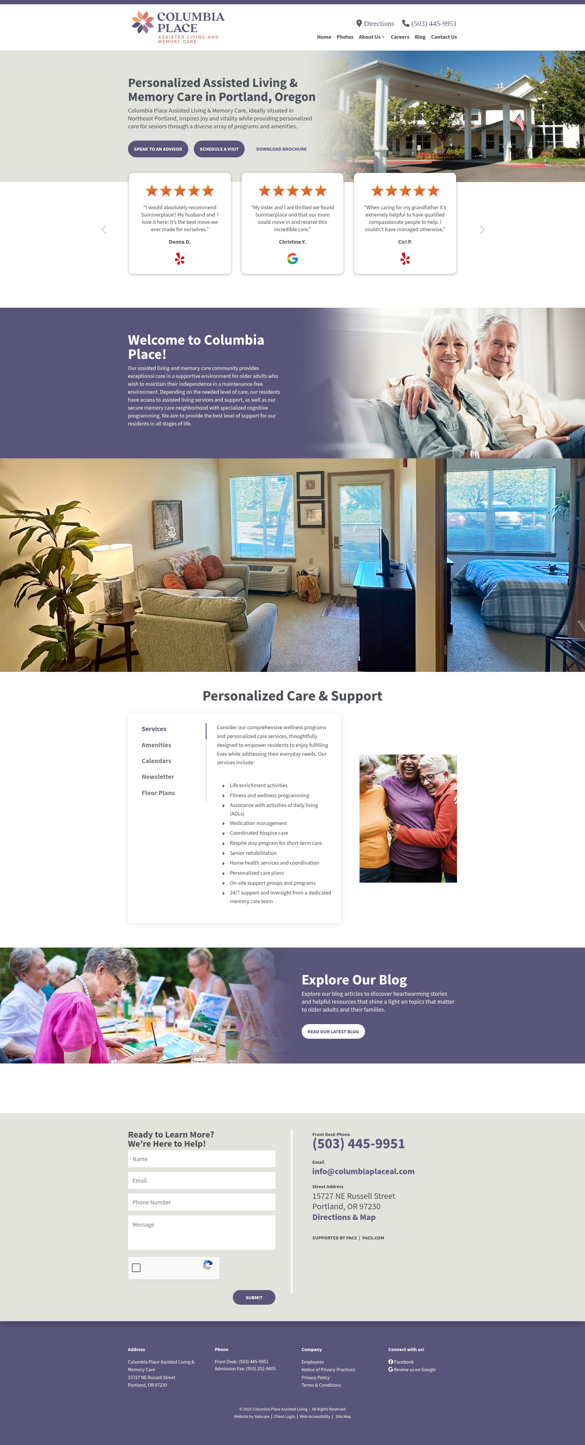 Screenshot of columbiaplaceal.com