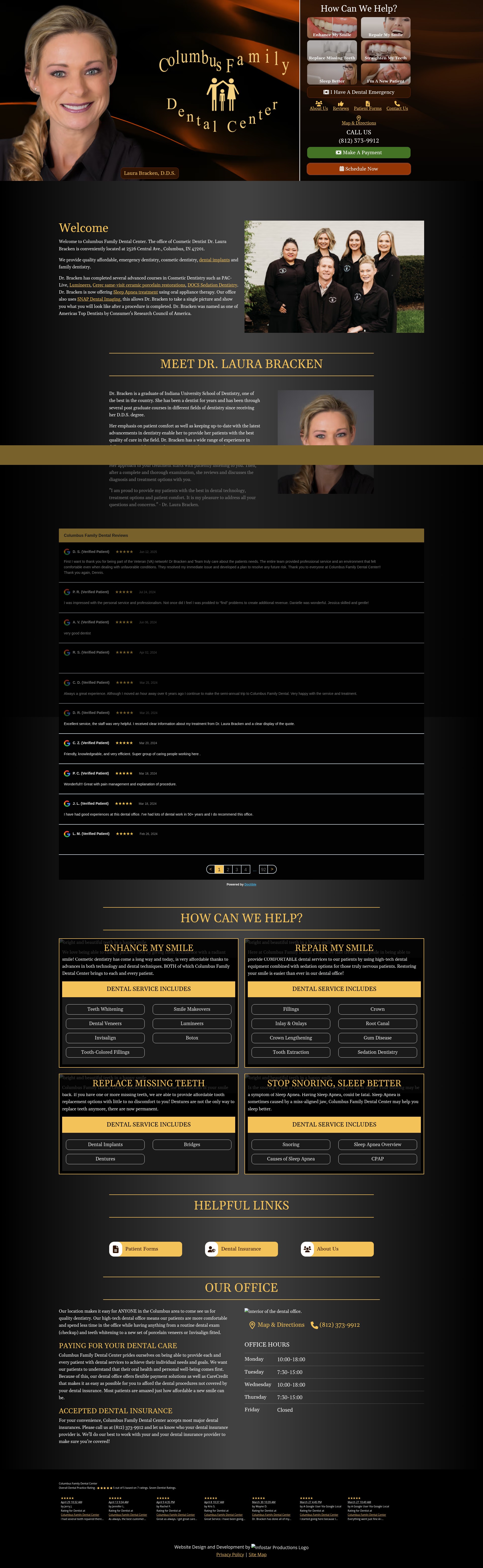 Screenshot of columbusfamilydentalcenter.com