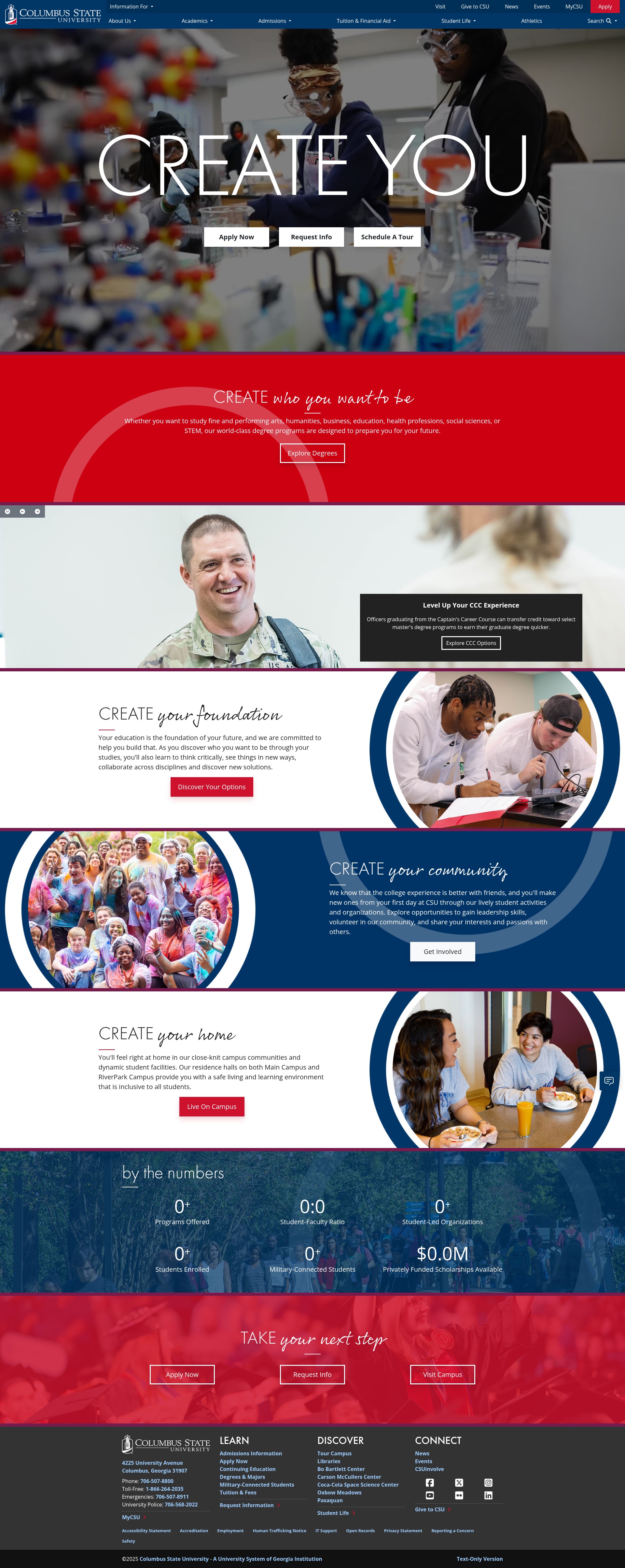 Screenshot of columbusstate.edu