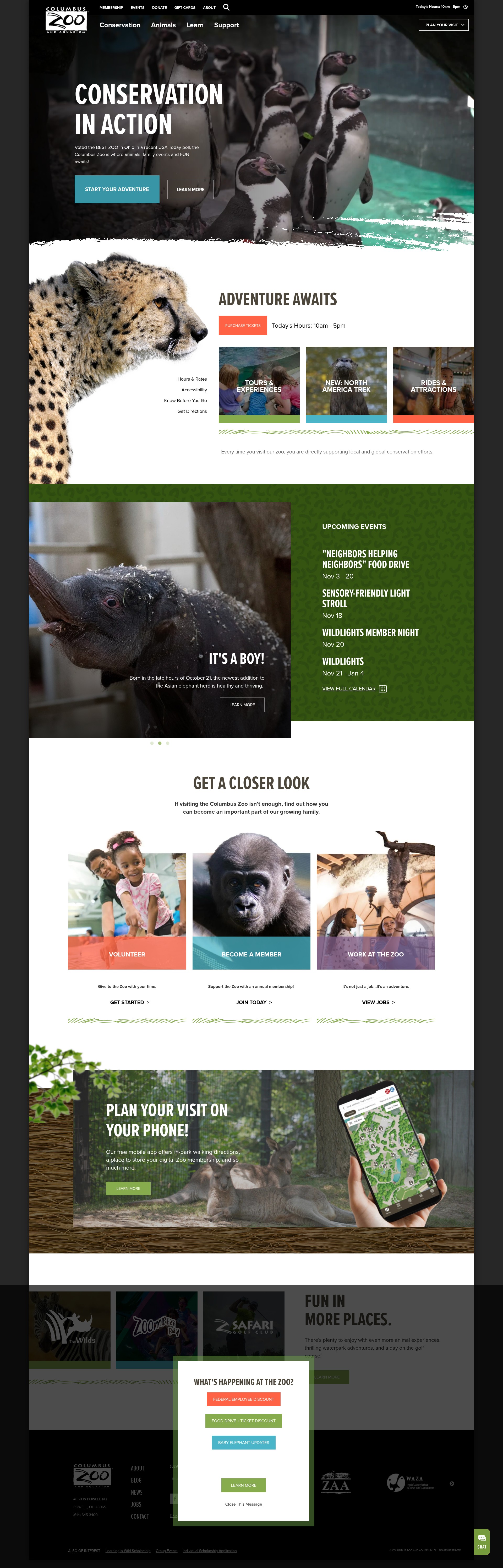 Screenshot of columbuszoo.org