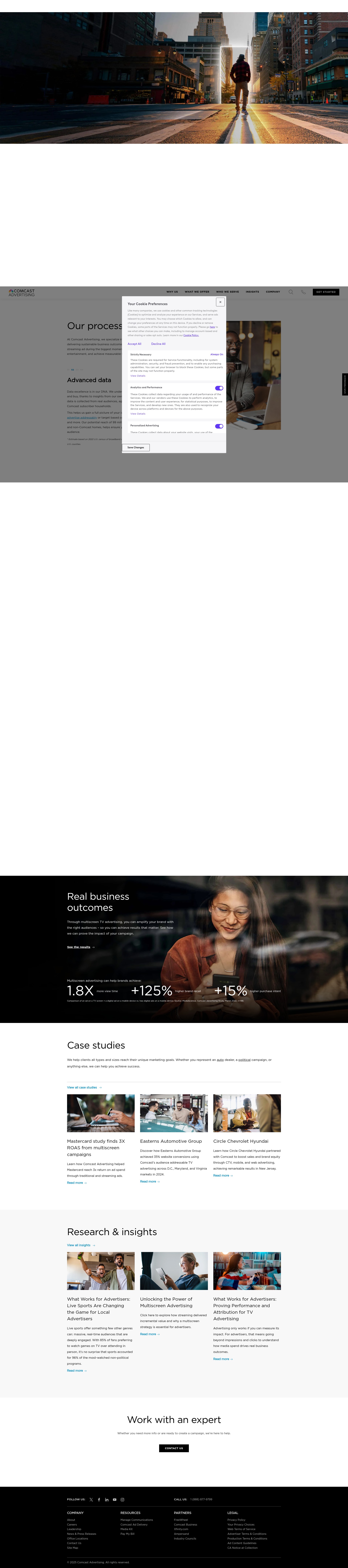 Screenshot of comcastadvertising.com