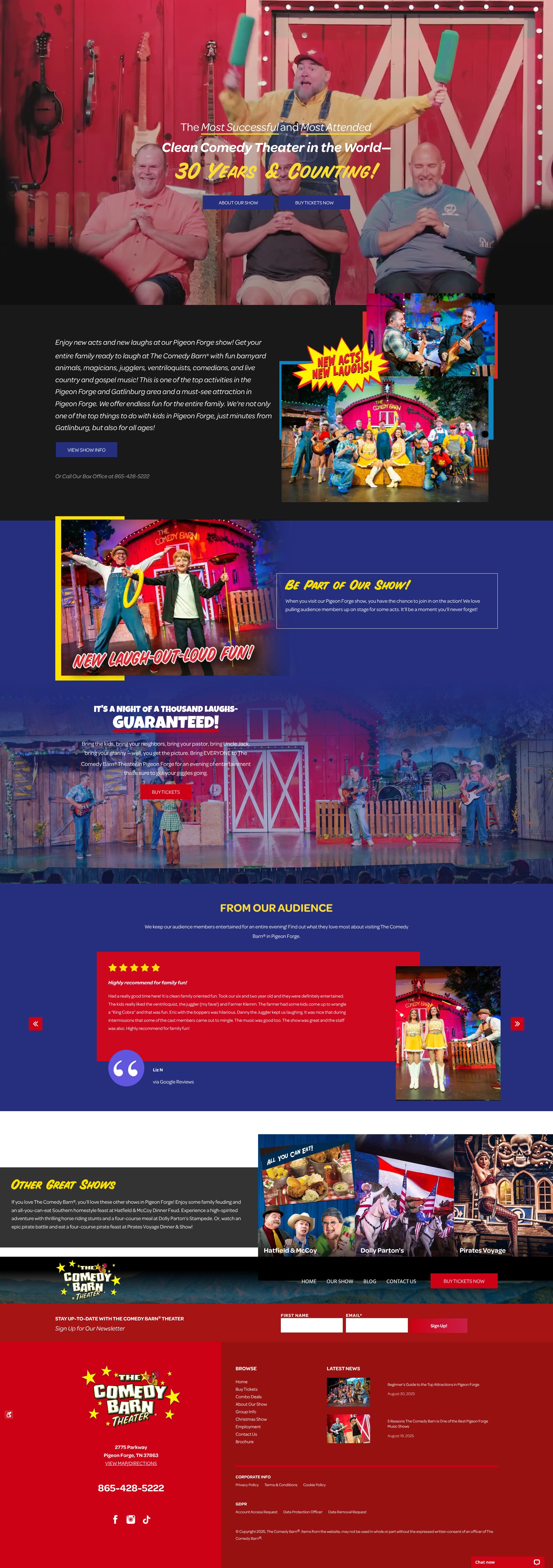 Screenshot of comedybarn.com
