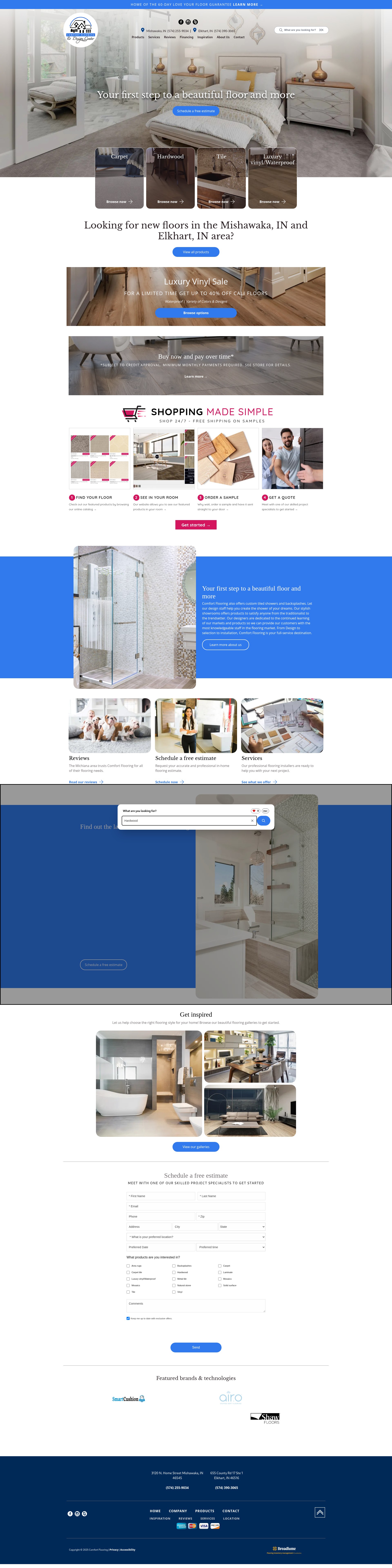Screenshot of comfortcarpets.com
