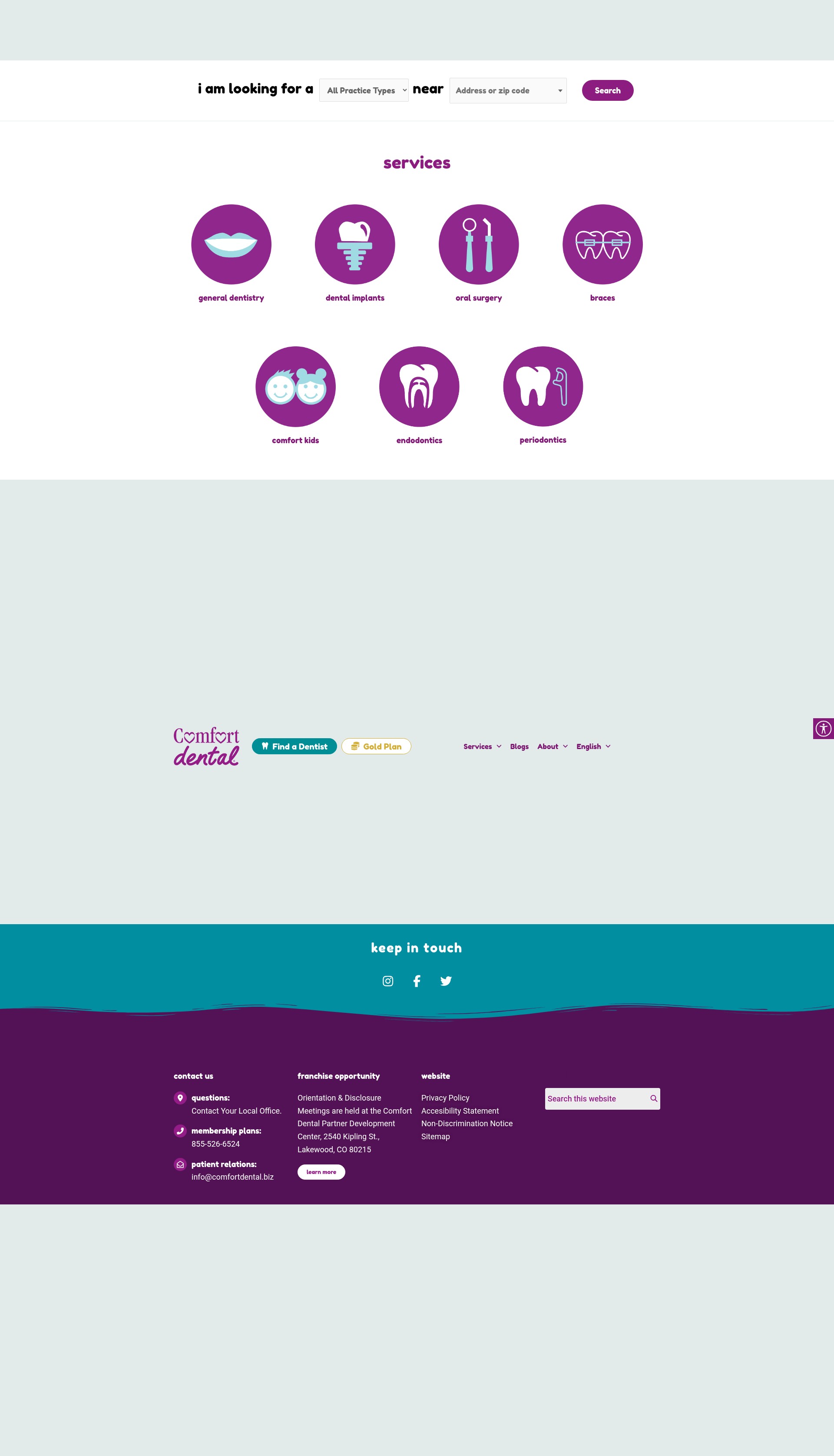 Screenshot of comfortdental.com