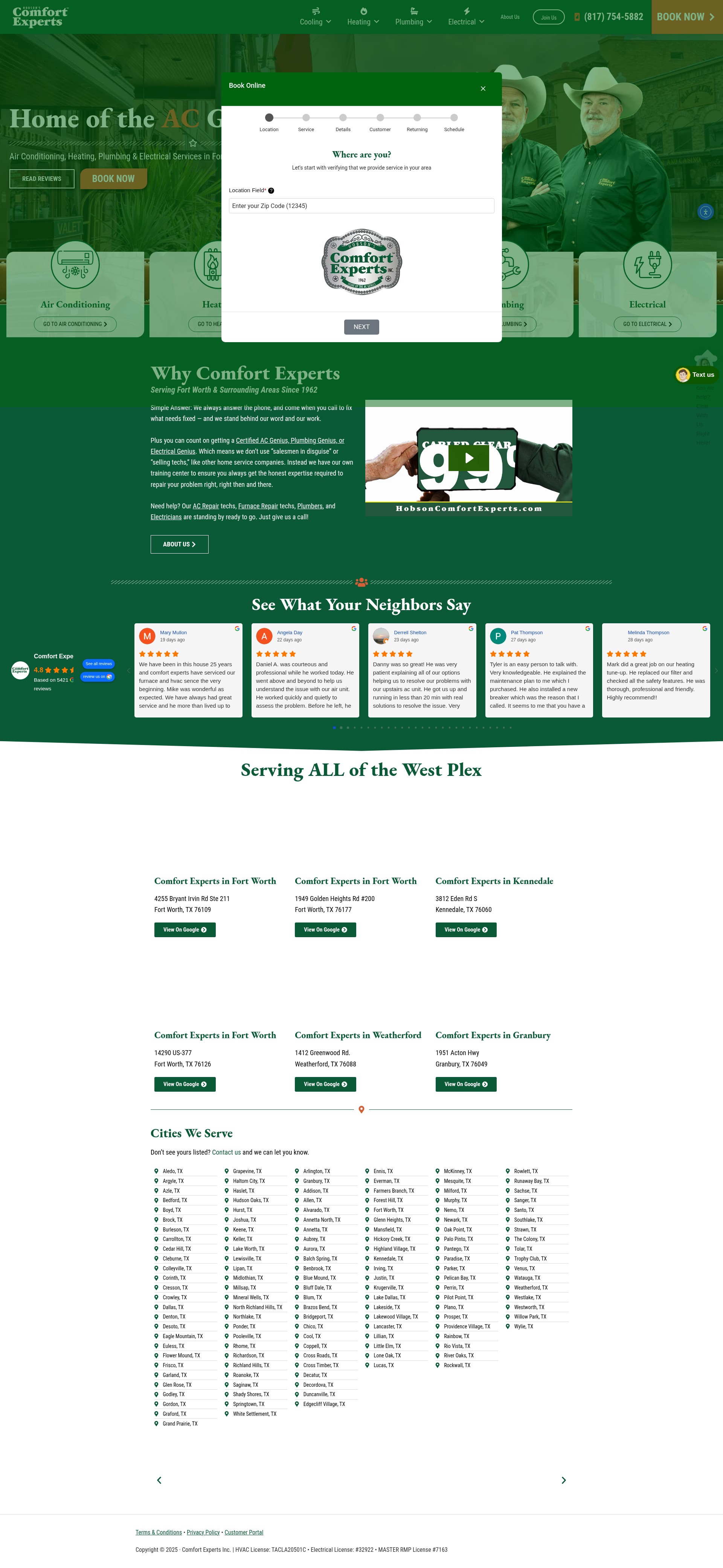 Screenshot of comfortexpertsinc.com