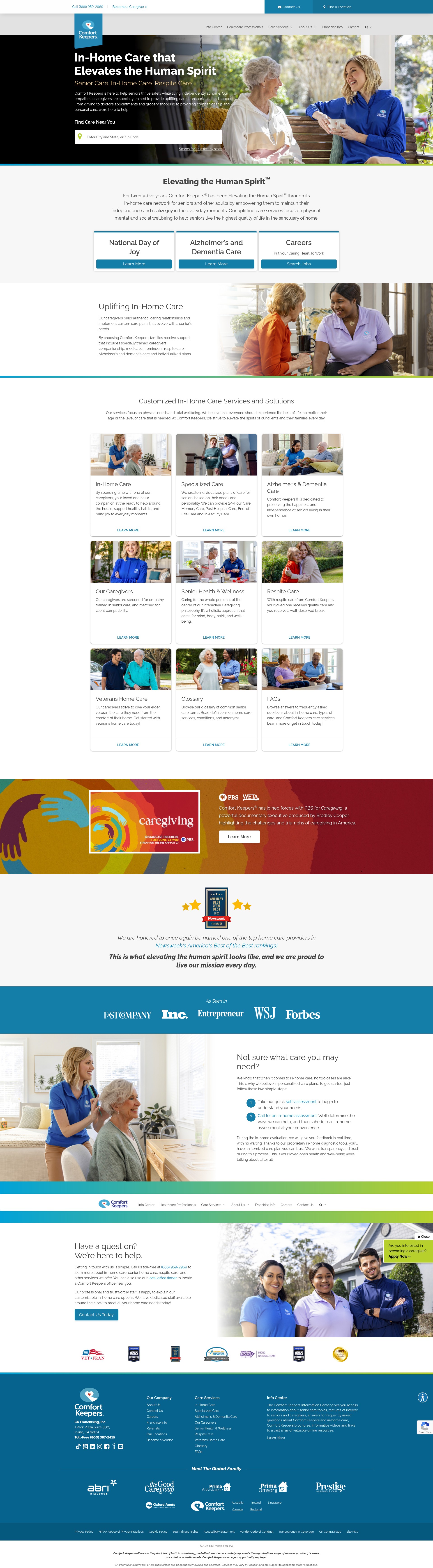Screenshot of comfortkeepers.com