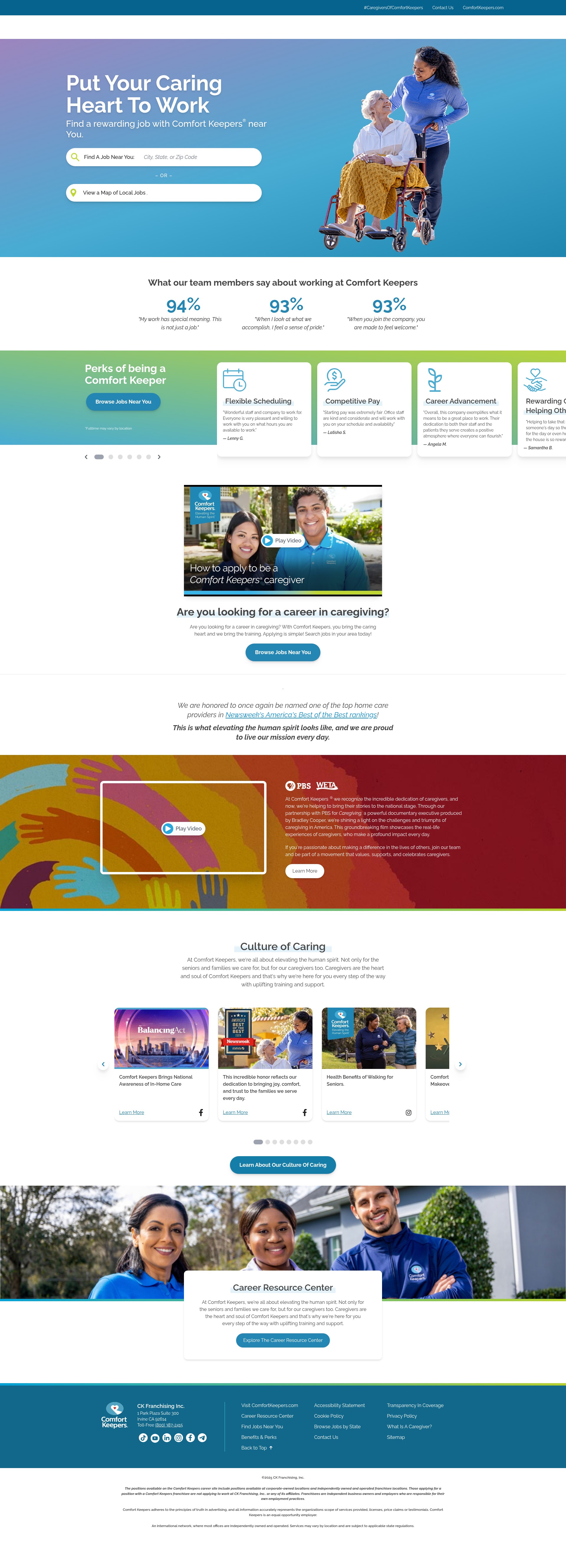 Screenshot of comfortkeepers.jobs
