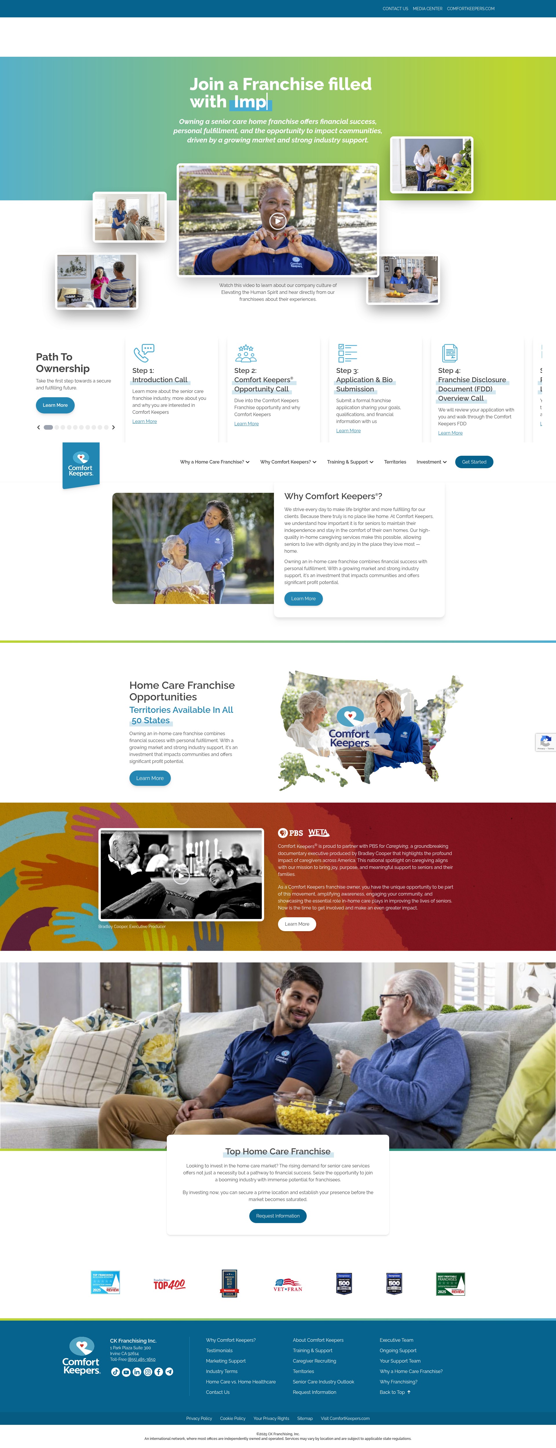 Screenshot of comfortkeepersfranchise.com