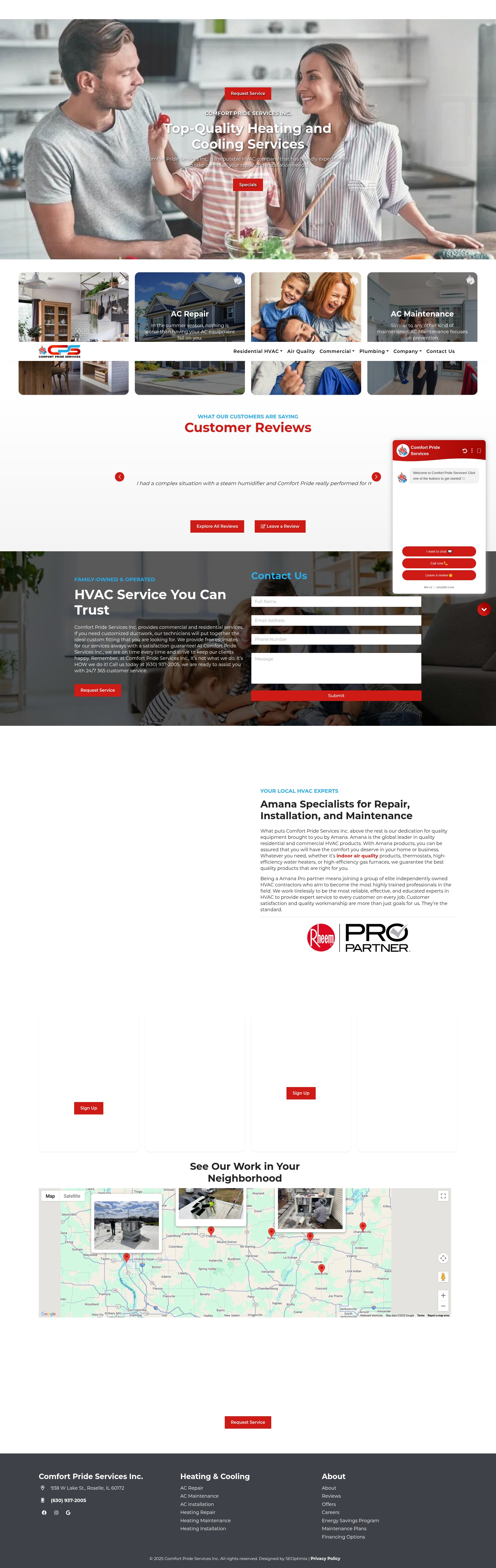 Screenshot of comfortprideservices.com