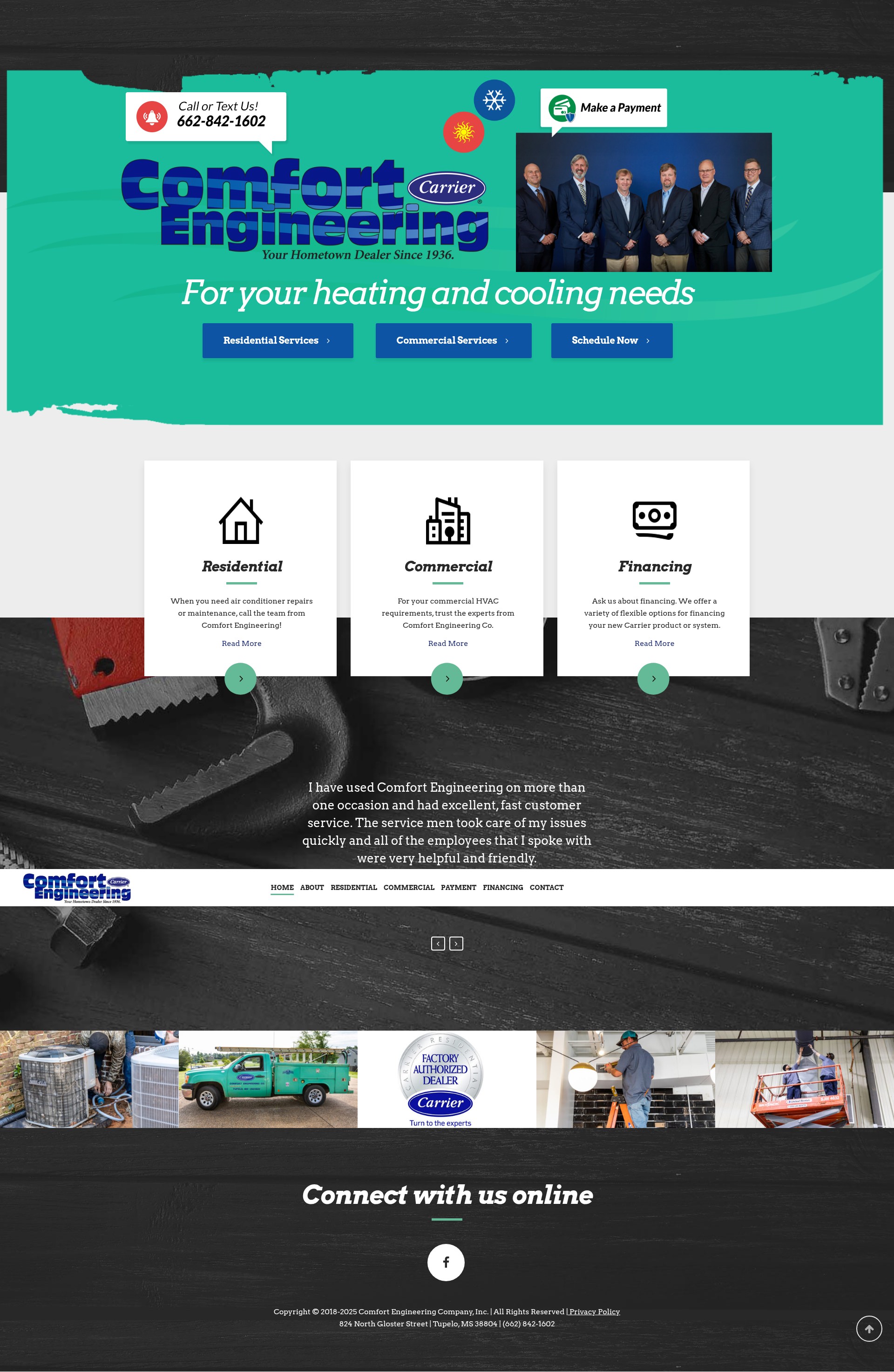 Screenshot of comforttupelo.com