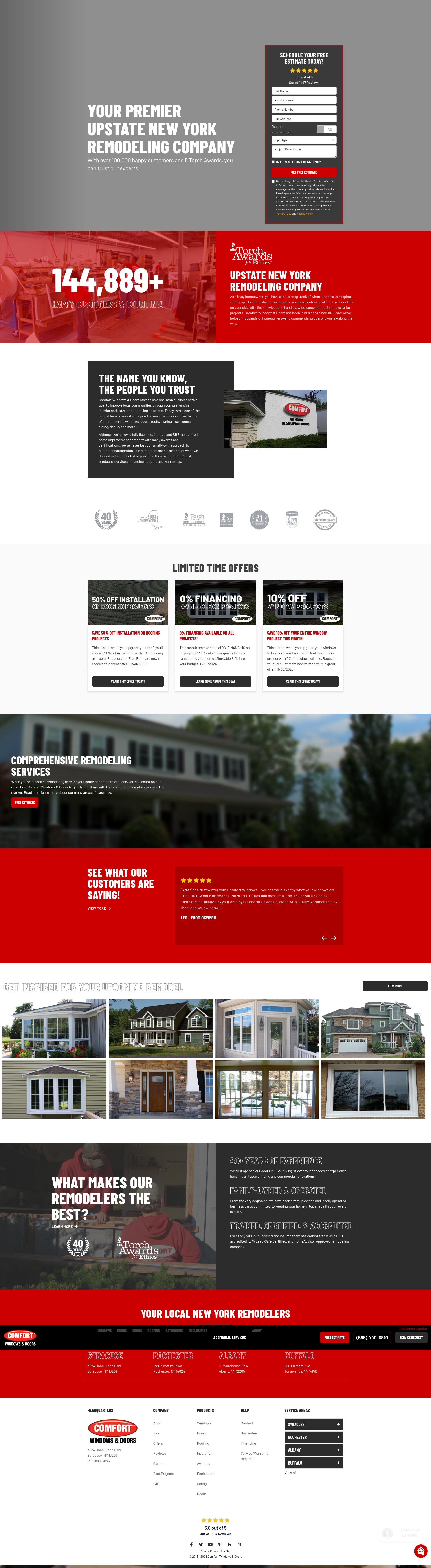 Screenshot of comfortwindows.com